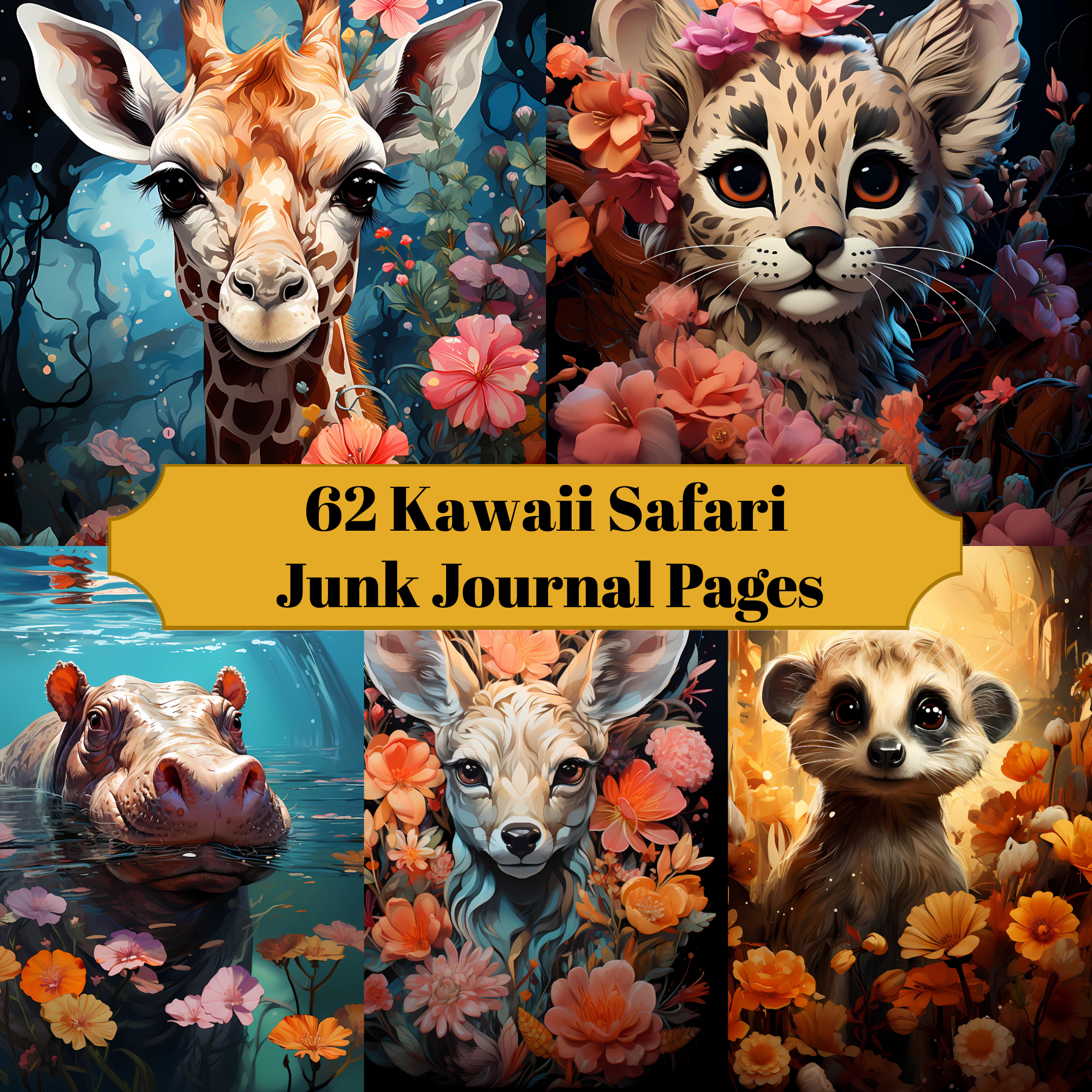 Kawaii Safari Junk Journal Pages