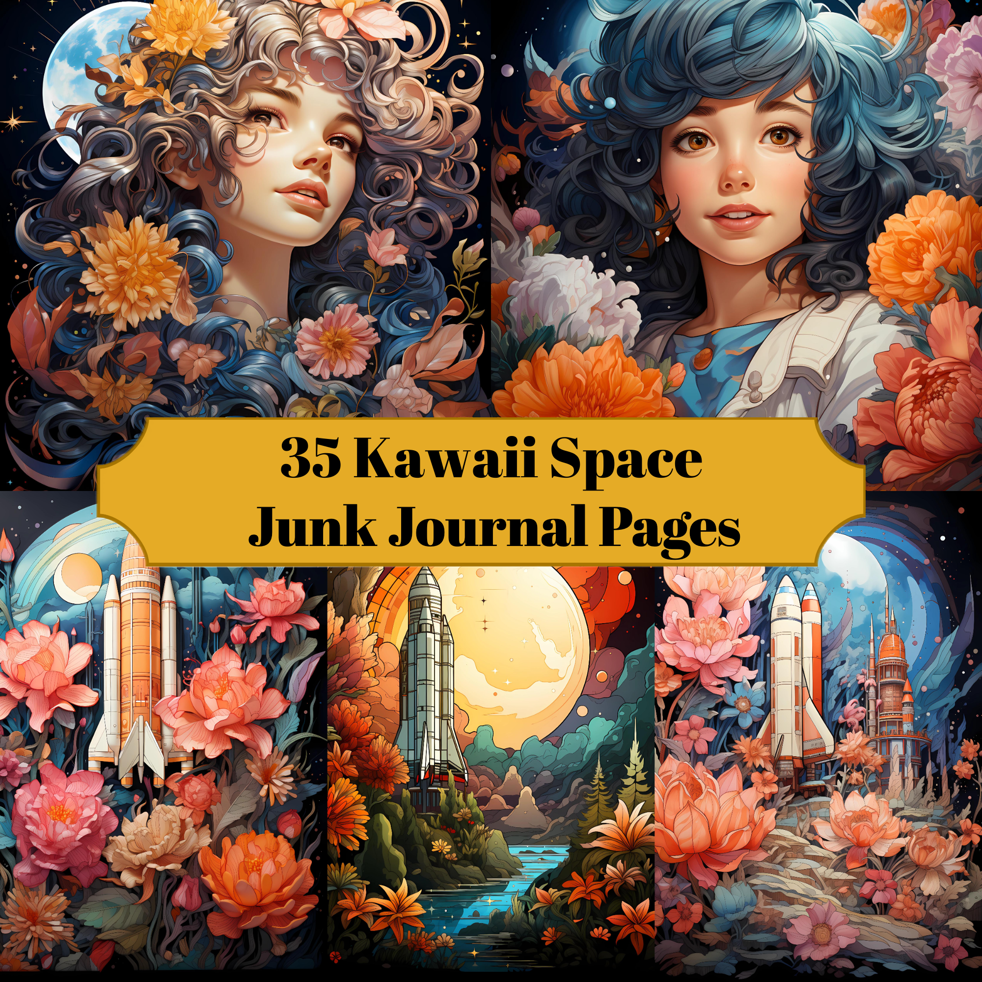 Kawaii Space Junk Journal Pages
