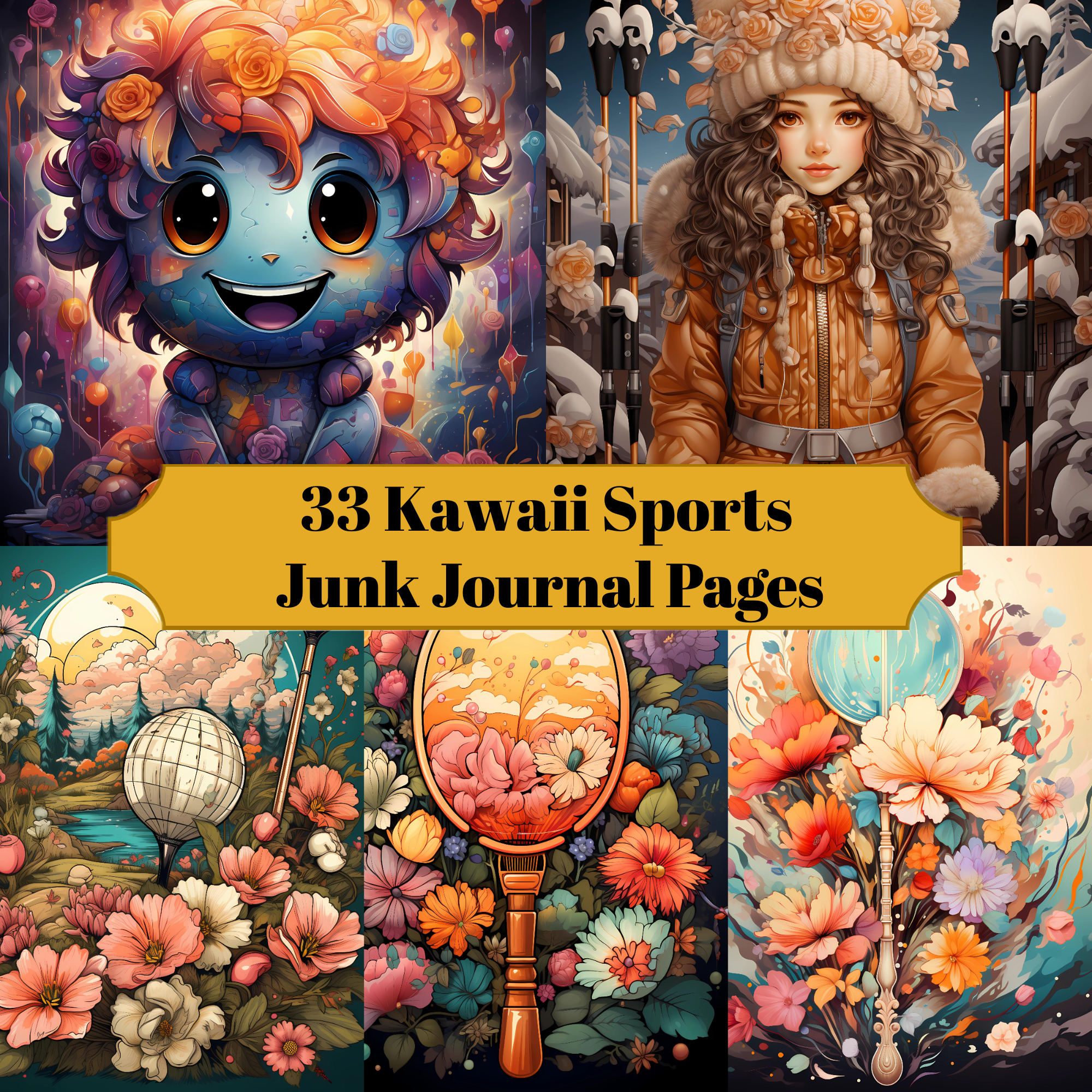 Kawaii Sports Junk Journal Pages