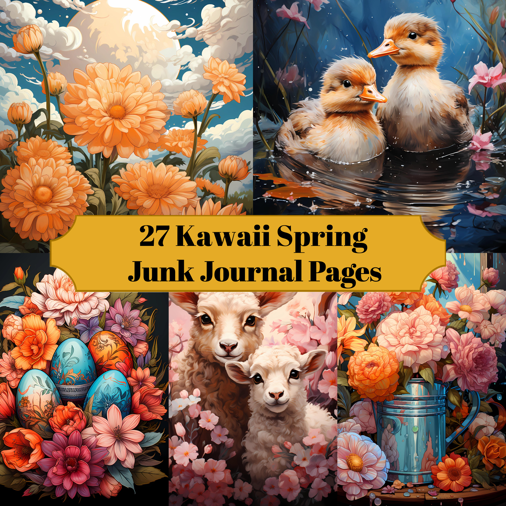 Kawaii Spring Junk Journal Pages