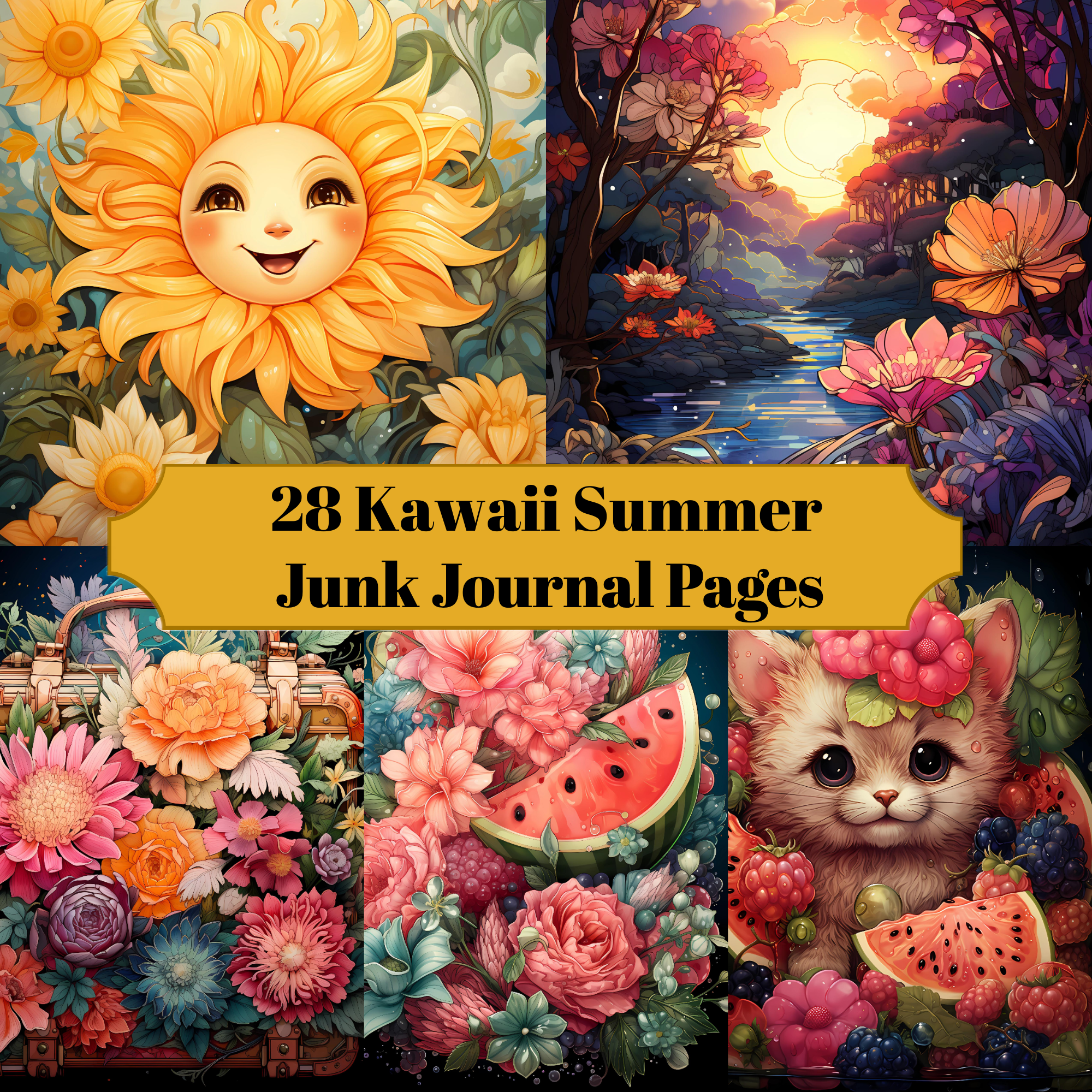 Kawaii Summer Junk Journal Pages