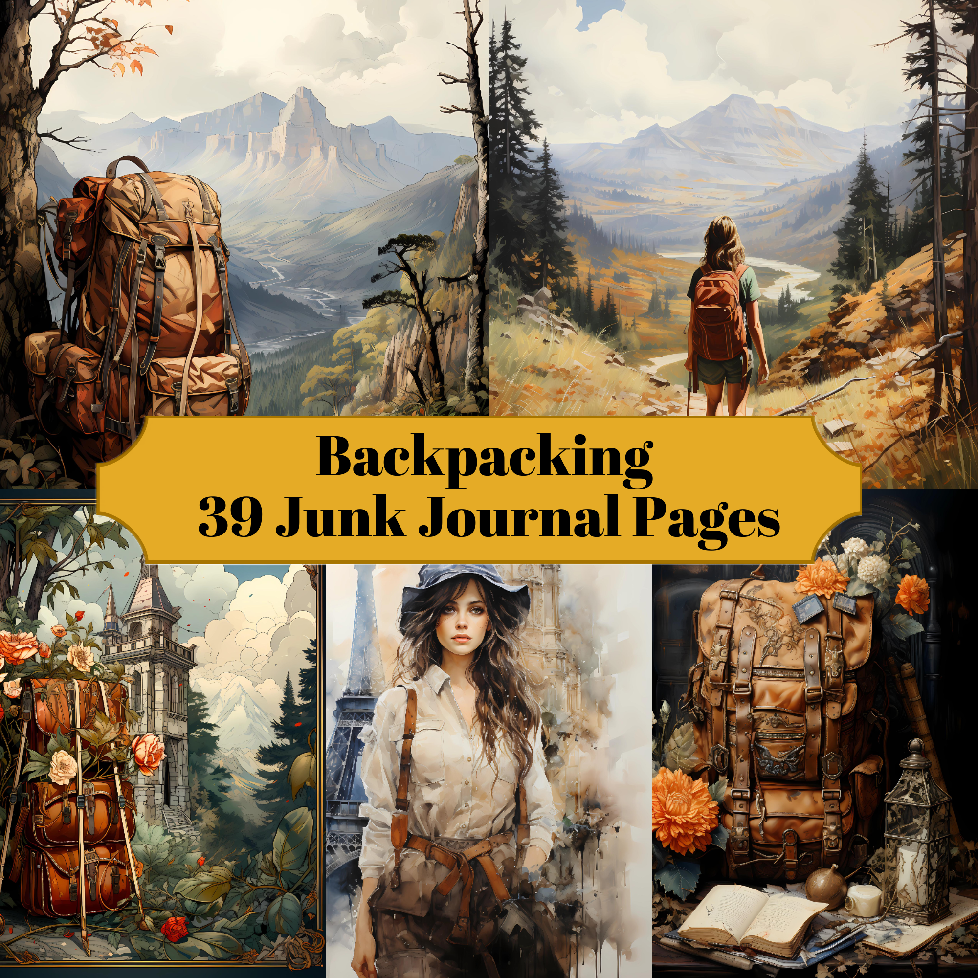 Backpacking Junk Journal Pages