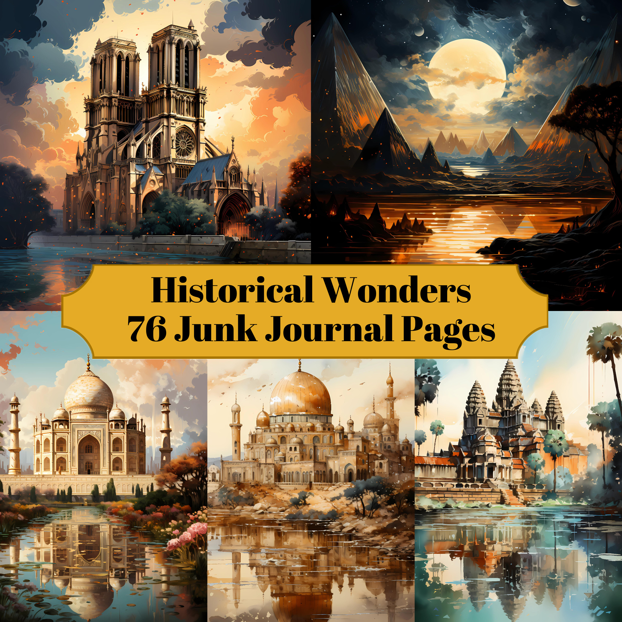 Historical Wonders Junk Journal Pages