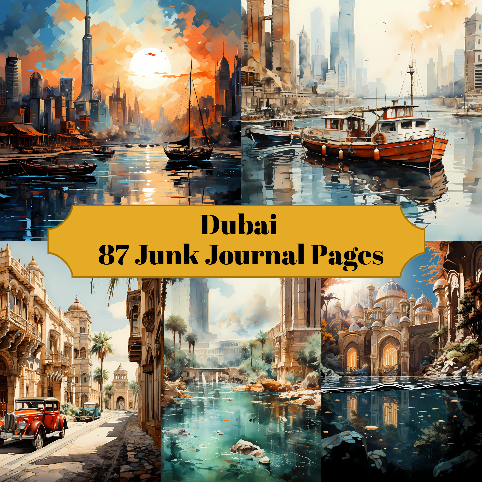 Dubai Junk Journal Pages