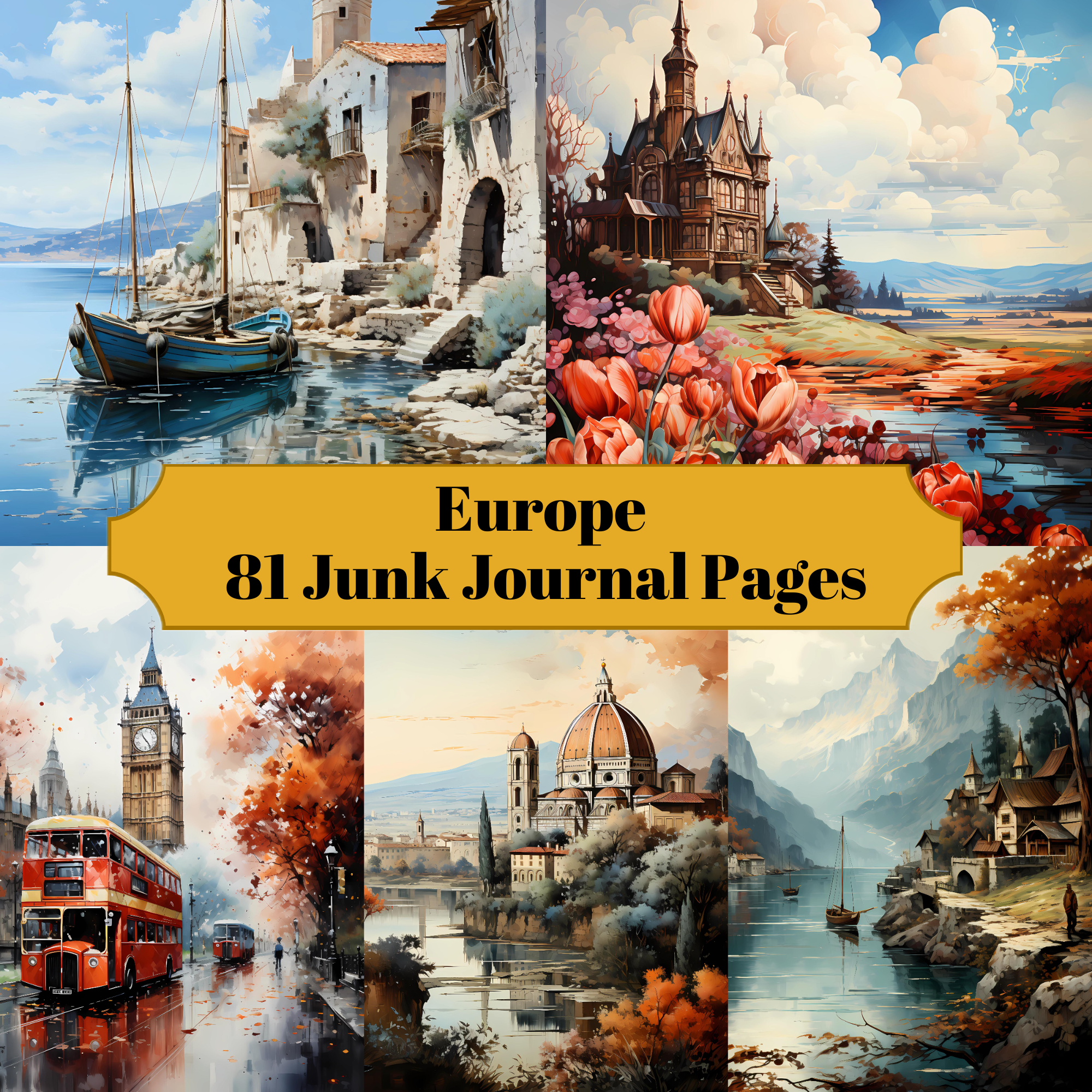 Europe Junk Journal Pages