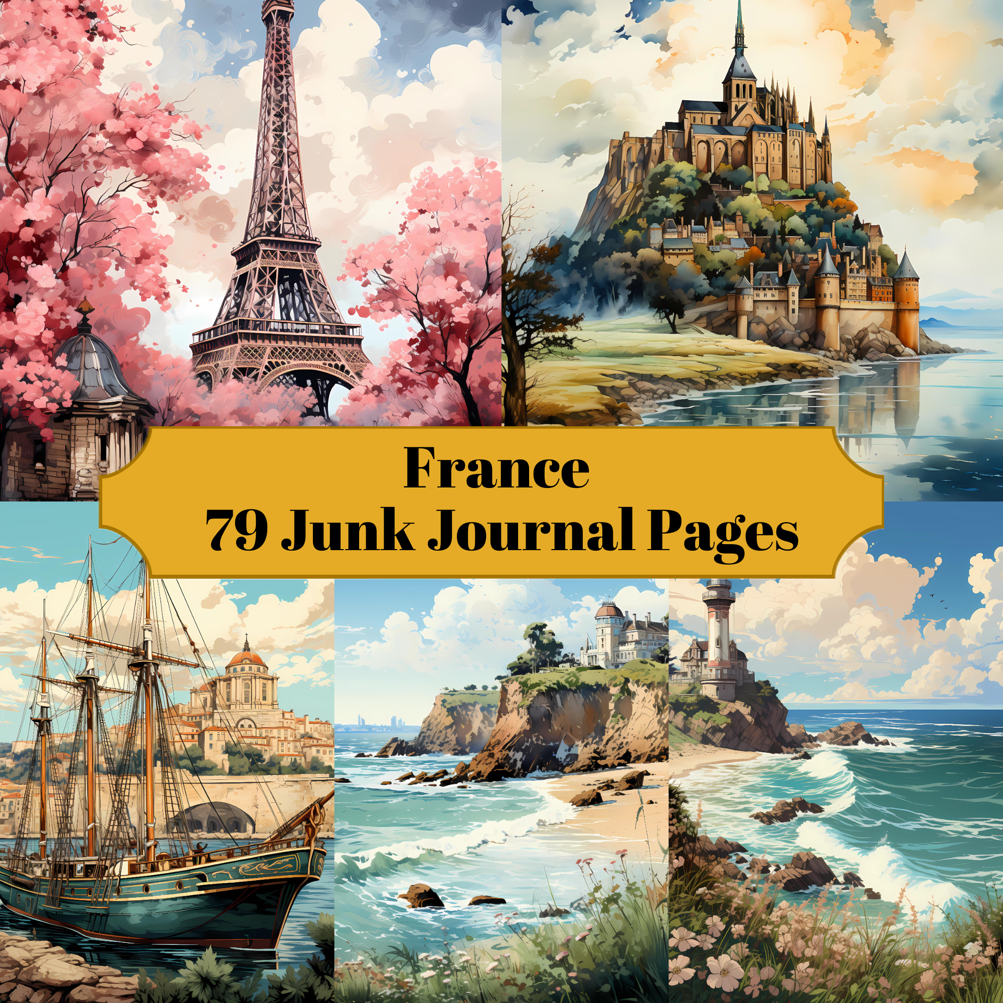 France Junk Journal Pages