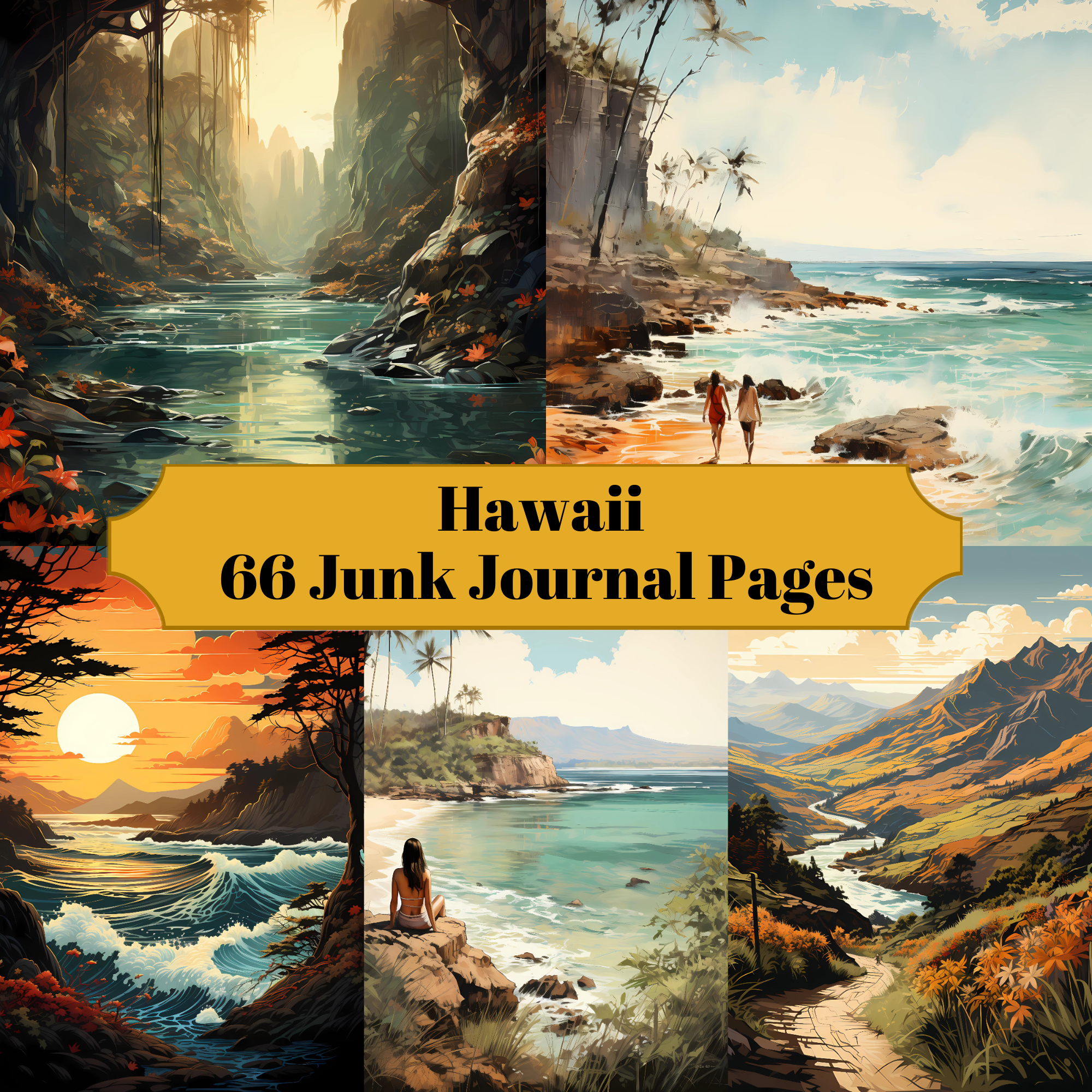 Hawaii Junk Journal Pages