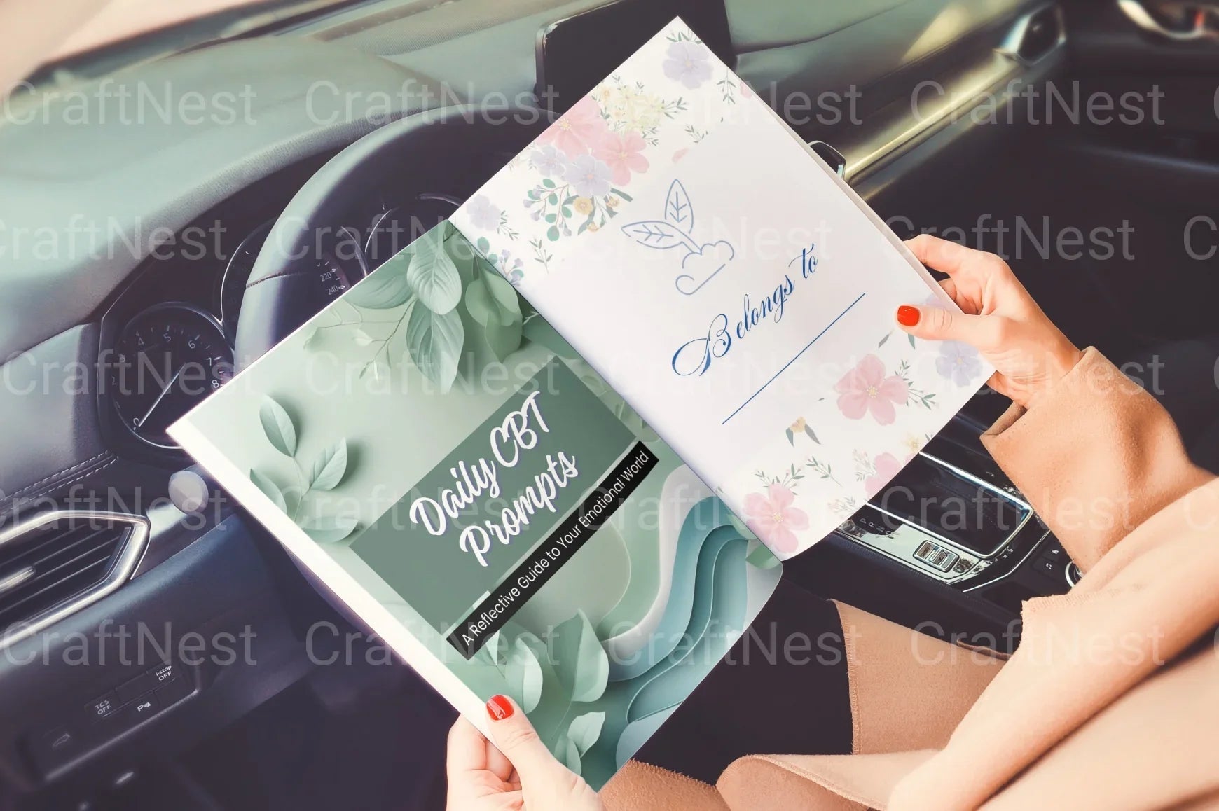 Daily CBT Prompts Book for Mental Wellness - CraftNest - Digital Crafting and Art