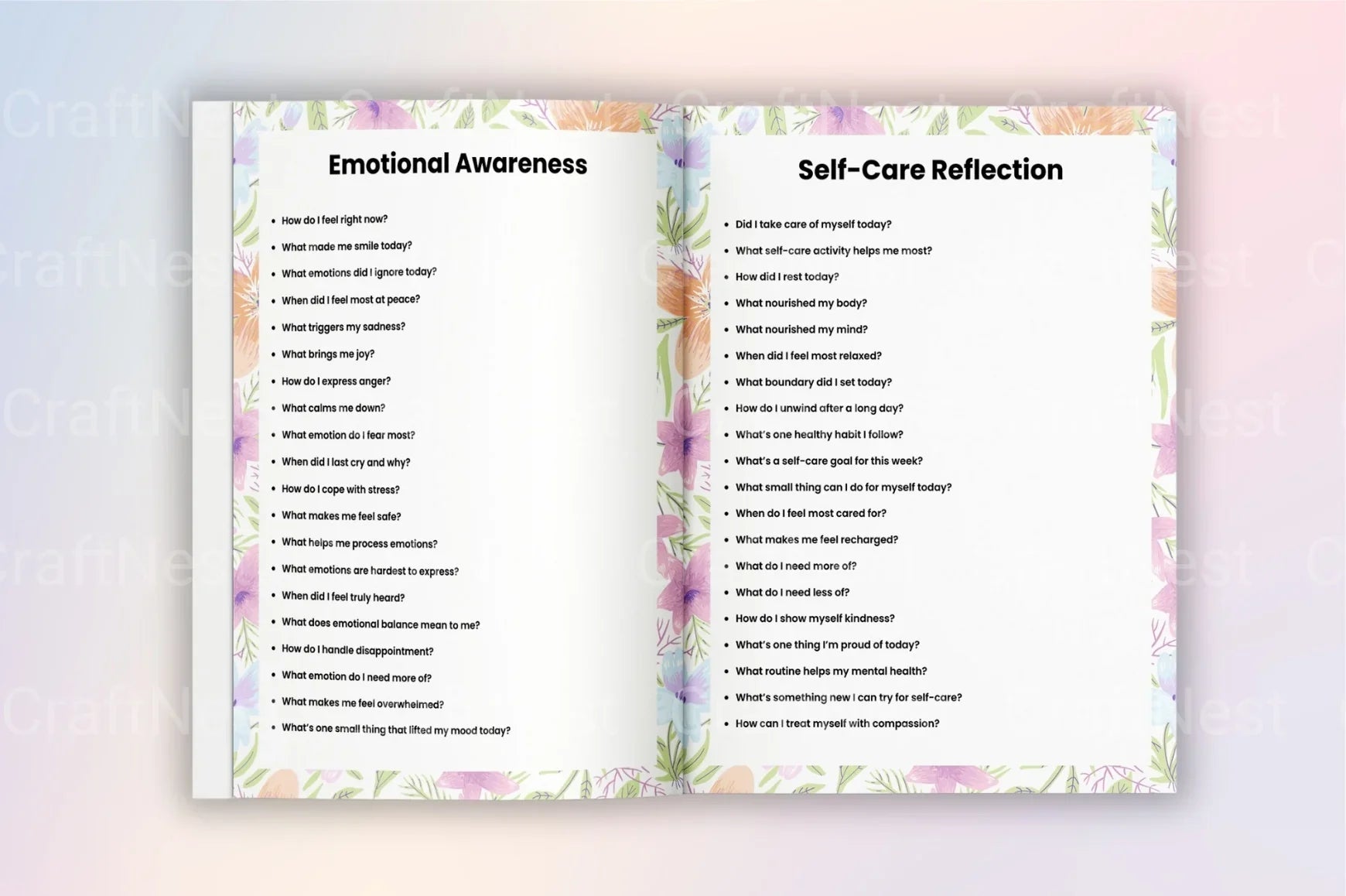 Mental Health Prompts for Well-being - CraftNest - Digital Crafting and Art