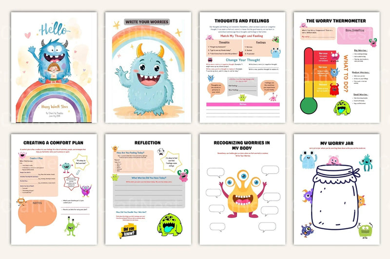 My Worry Monster Workbook: A Fun Guide for Kids - CraftNest - Digital Crafting and Art