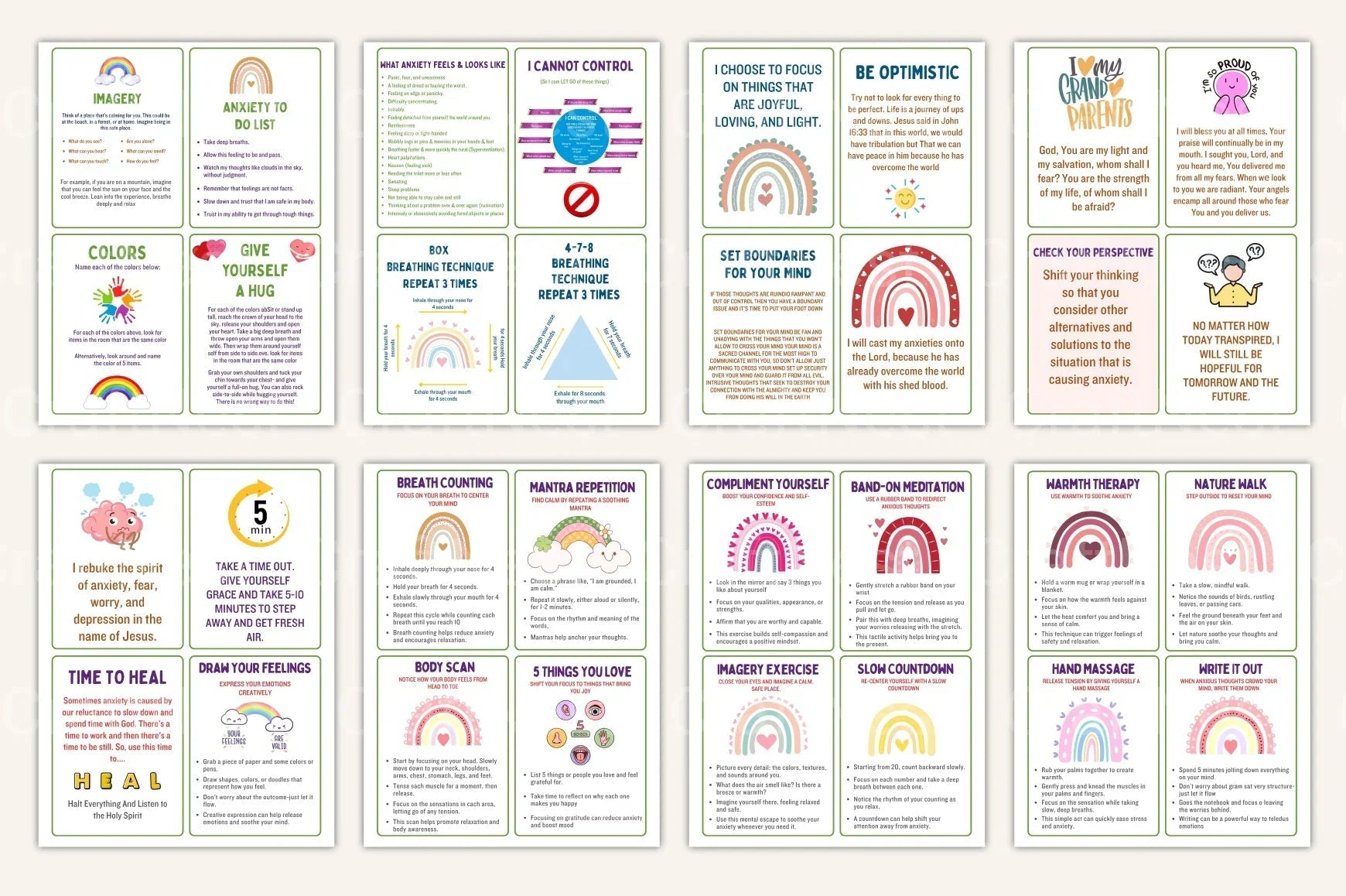 Anxiety Coping Skills Cards for Stress Relief - CraftNest - Digital Crafting and Art