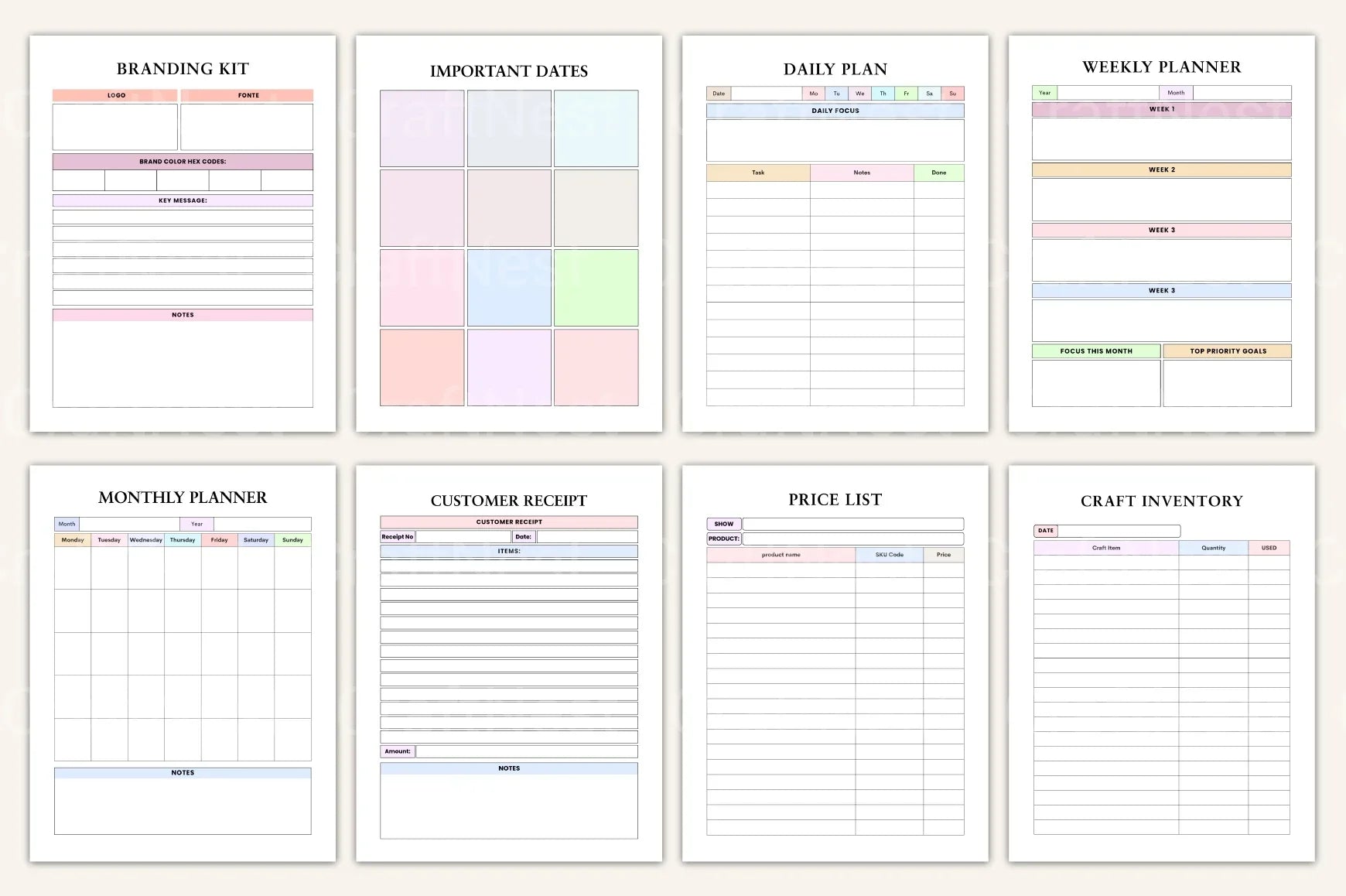 Craft Business Planner Guide - CraftNest - Digital Crafting and Art