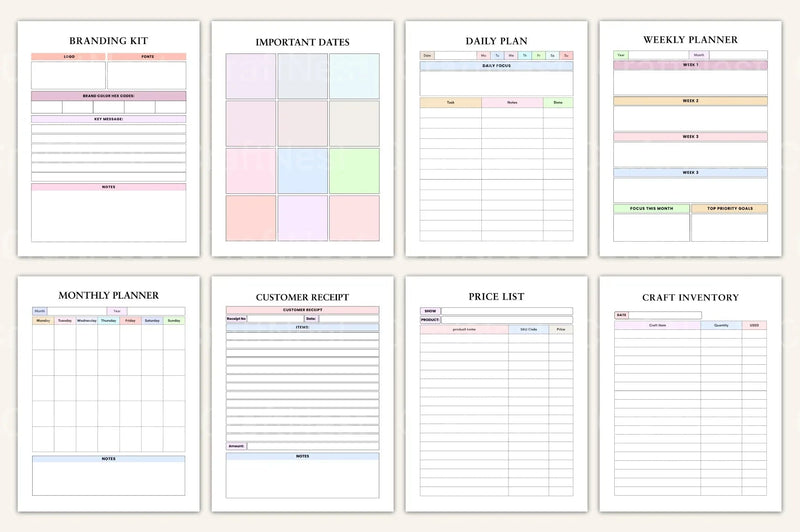 Craft Business Planner Guide - CraftNest - Digital Crafting and Art