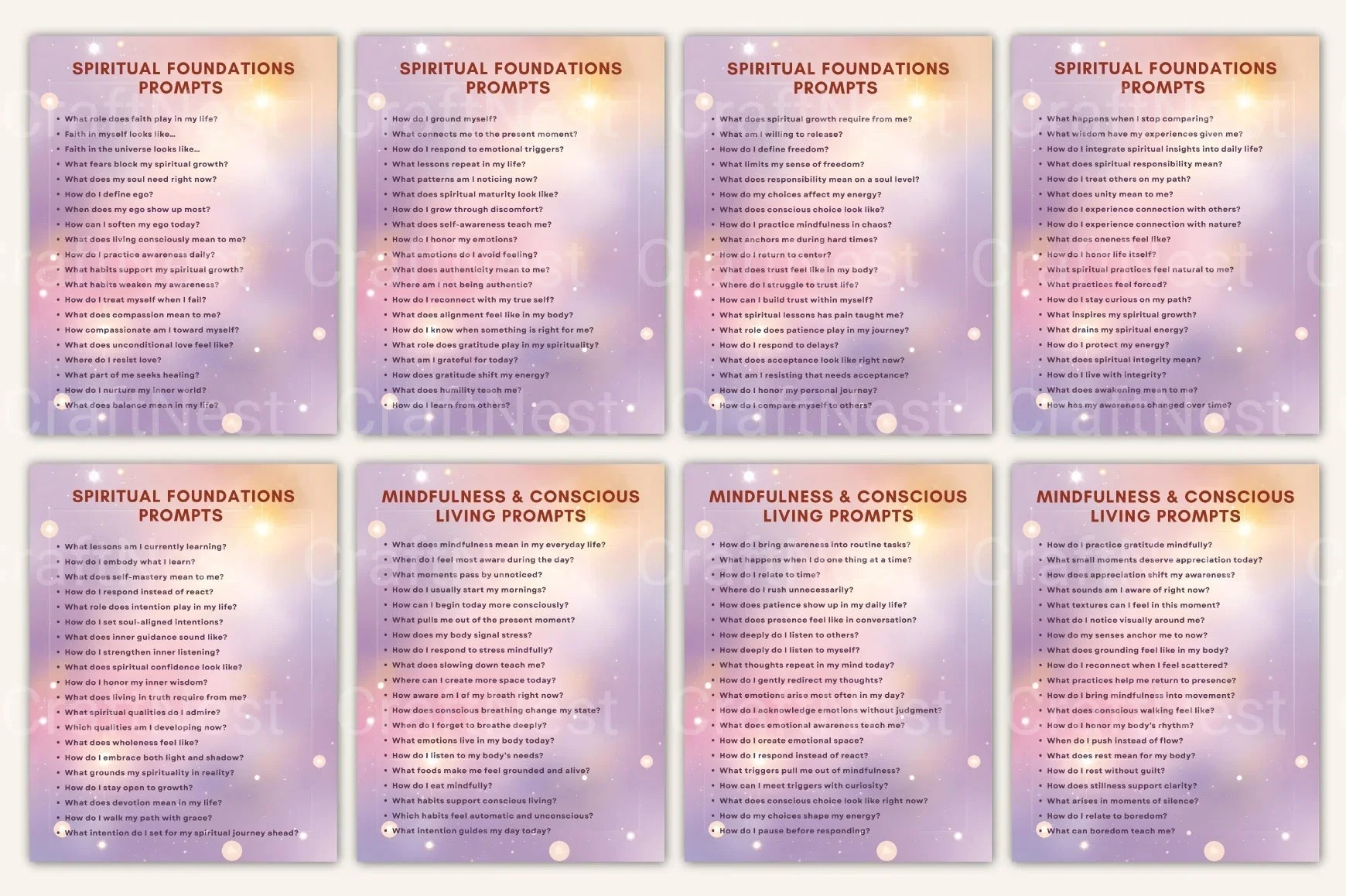 Spiritual Growth Prompts for Personal Development - CraftNest - Digital Crafting and Art