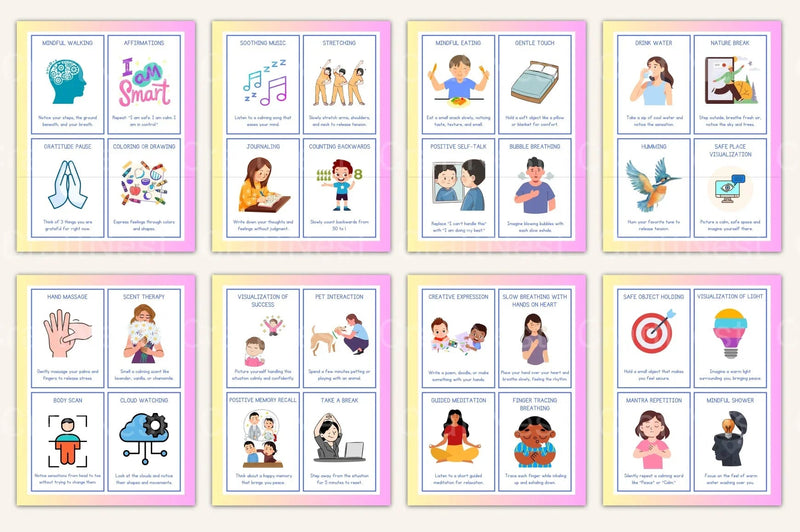 Calming Strategies Coping Skills Cards for Stress Relief - CraftNest - Digital Crafting and Art