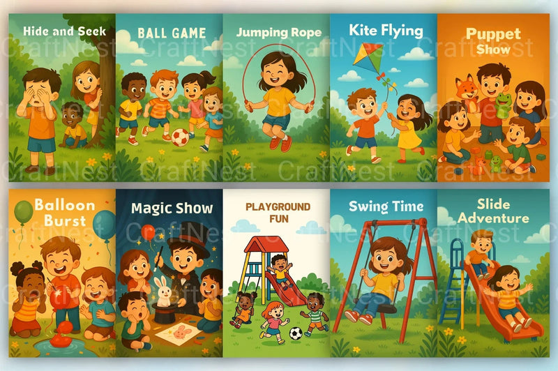 Kids Playtime Picture Book - CraftNest - Digital Crafting and Art
