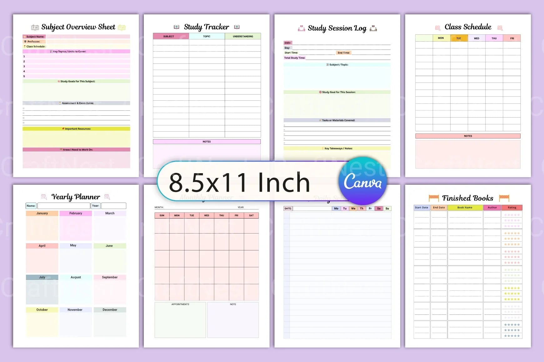 Study Glow Up Planner for Academic Success - CraftNest - Digital Crafting and Art