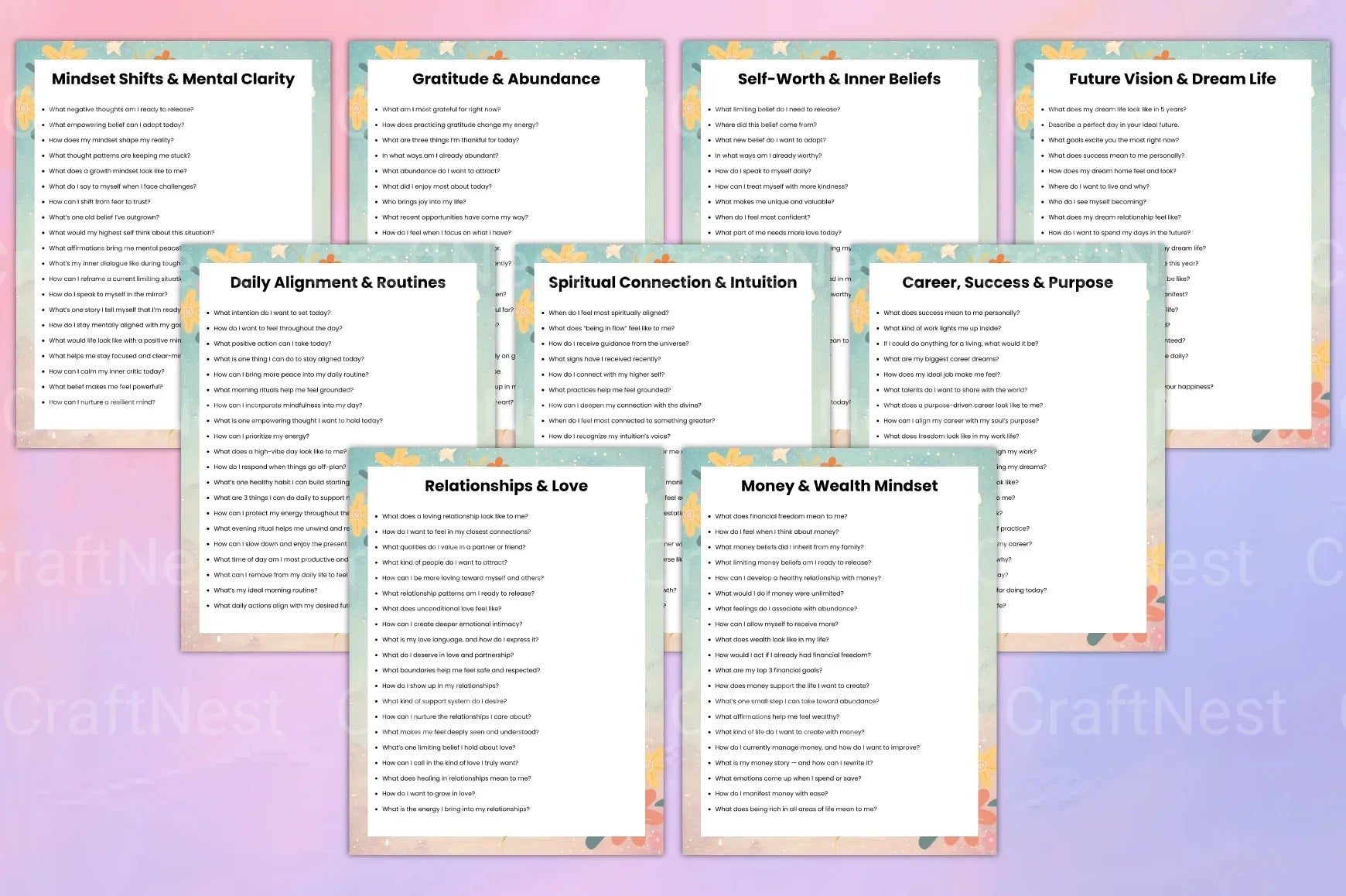 Manifestation Prompts Workbook for Personal Growth - CraftNest - Digital Crafting and Art