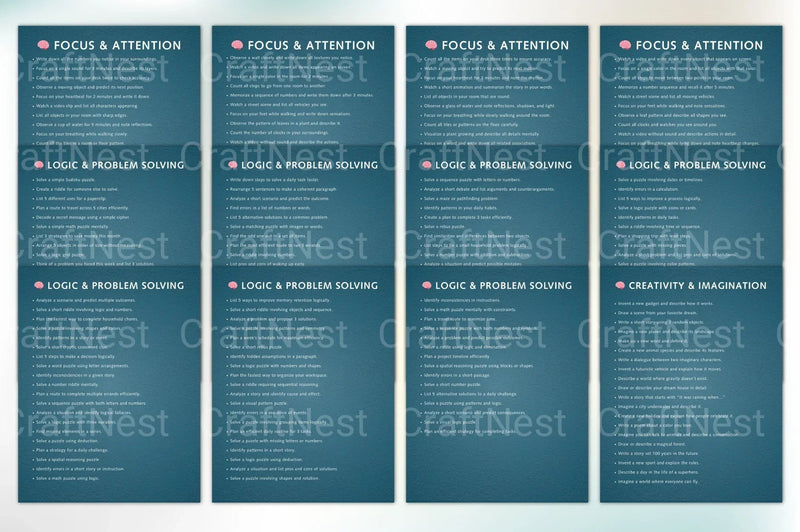 Brain Training Prompts Book for Cognitive Enhancement - CraftNest - Digital Crafting and Art