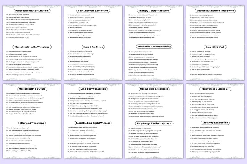 Mental Health Prompts for Wellness and Growth - CraftNest - Digital Crafting and Art
