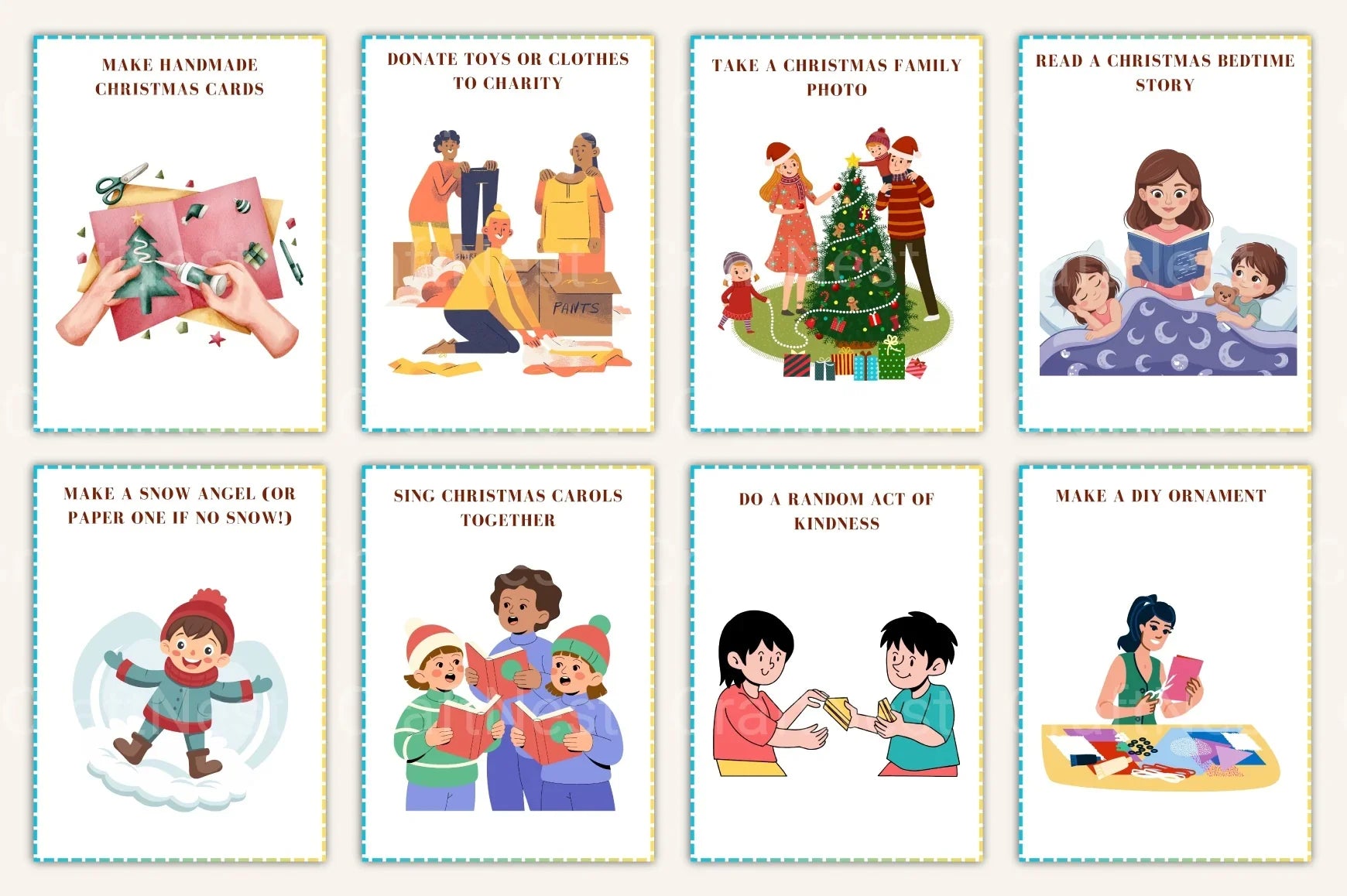 Christmas Advent Activity Cards for Kids - CraftNest - Digital Crafting and Art