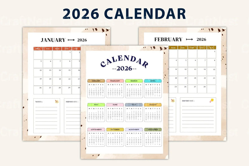Yearly, Weekly & Monthly Planner 2024 - CraftNest - Digital Crafting and Art