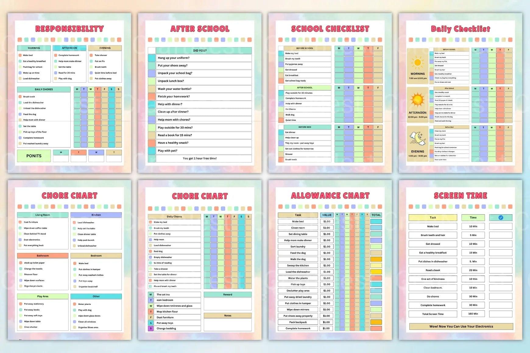 Kids Chore Charts for Effective Home Organization - CraftNest - Digital Crafting and Art