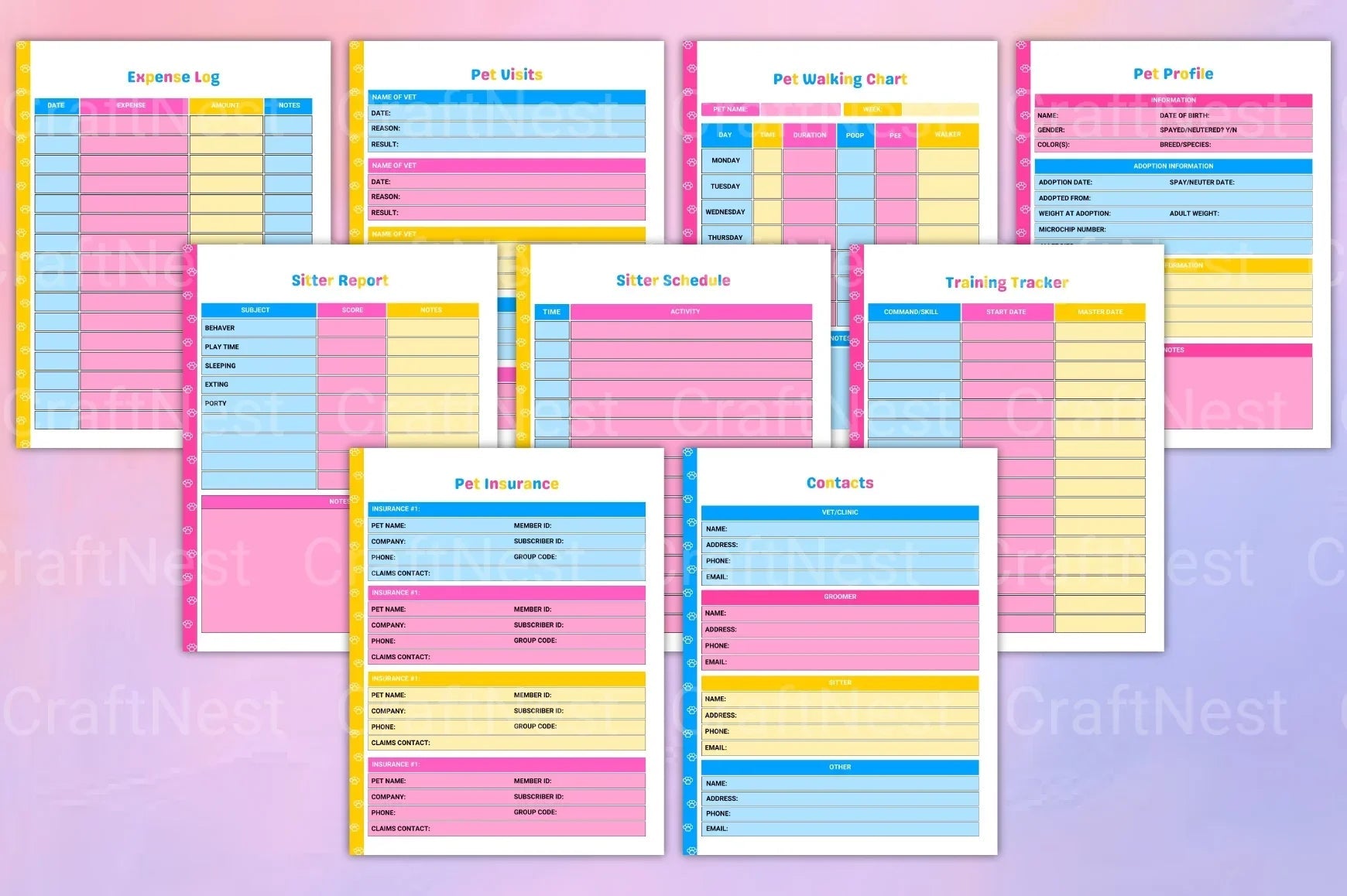 Pet Care Planner: Organize Your Pet's Needs - CraftNest - Digital Crafting and Art