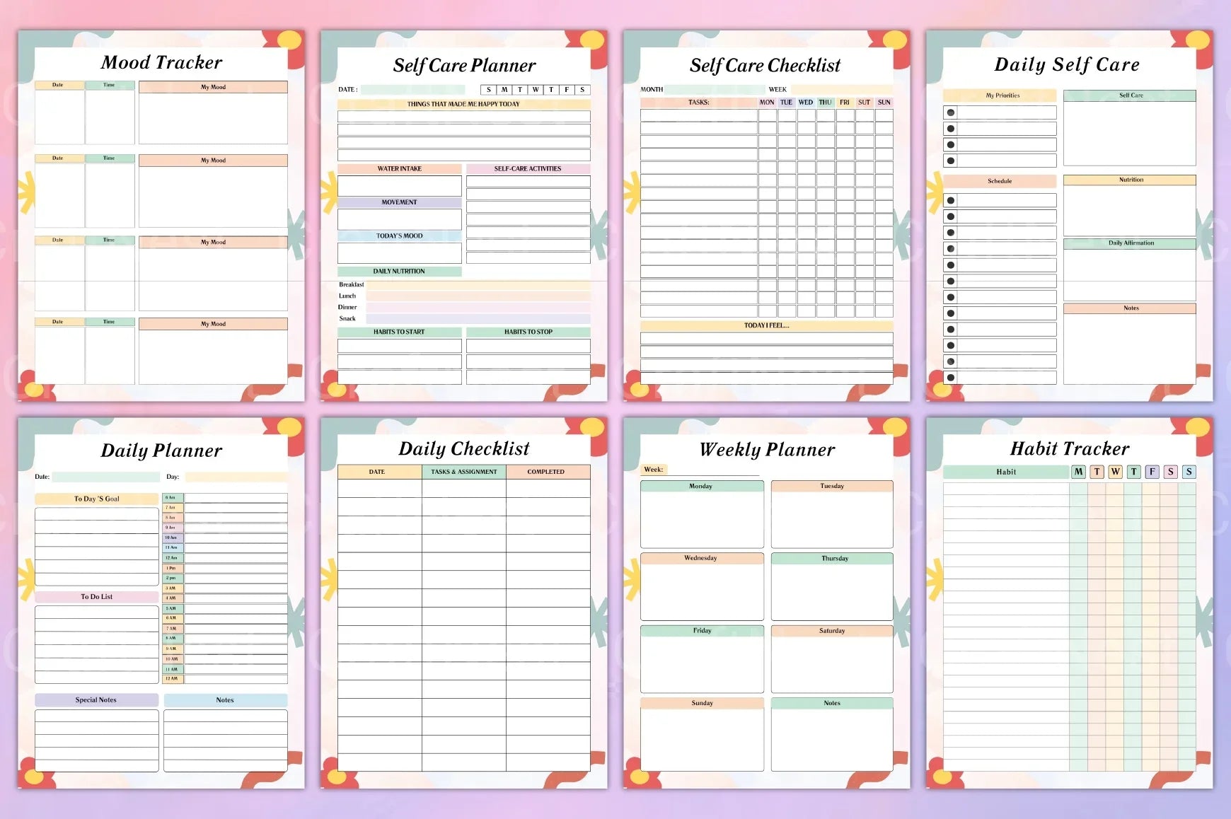 Self Care Planner: Enhance Your Wellbeing - CraftNest - Digital Crafting and Art