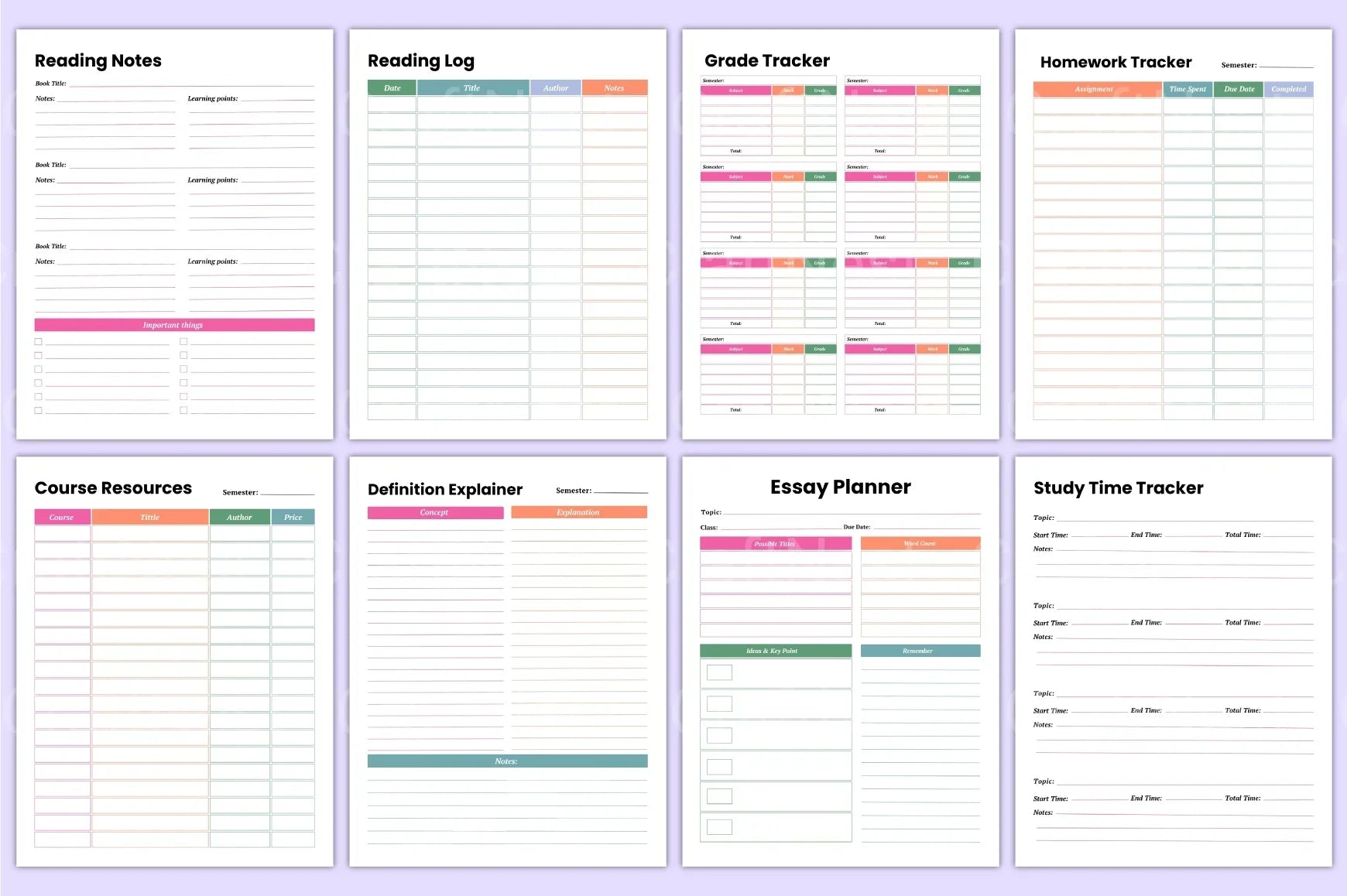 Student Planner 2023 - CraftNest - Digital Crafting and Art