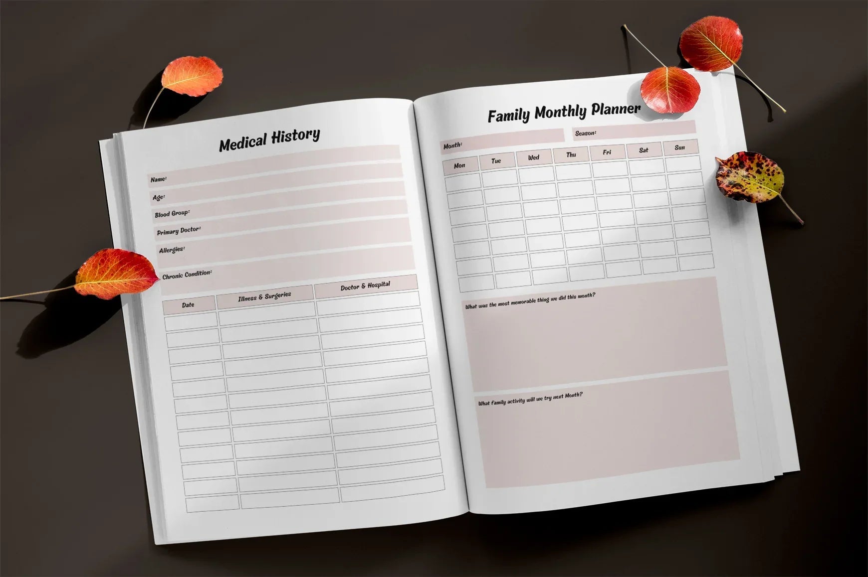 Family Planner KDP Planner - CraftNest - Digital Crafting and Art