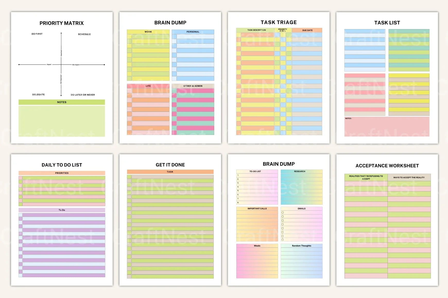 ADHD Brain Dump Workbook for Focus and Organization - CraftNest - Digital Crafting and Art