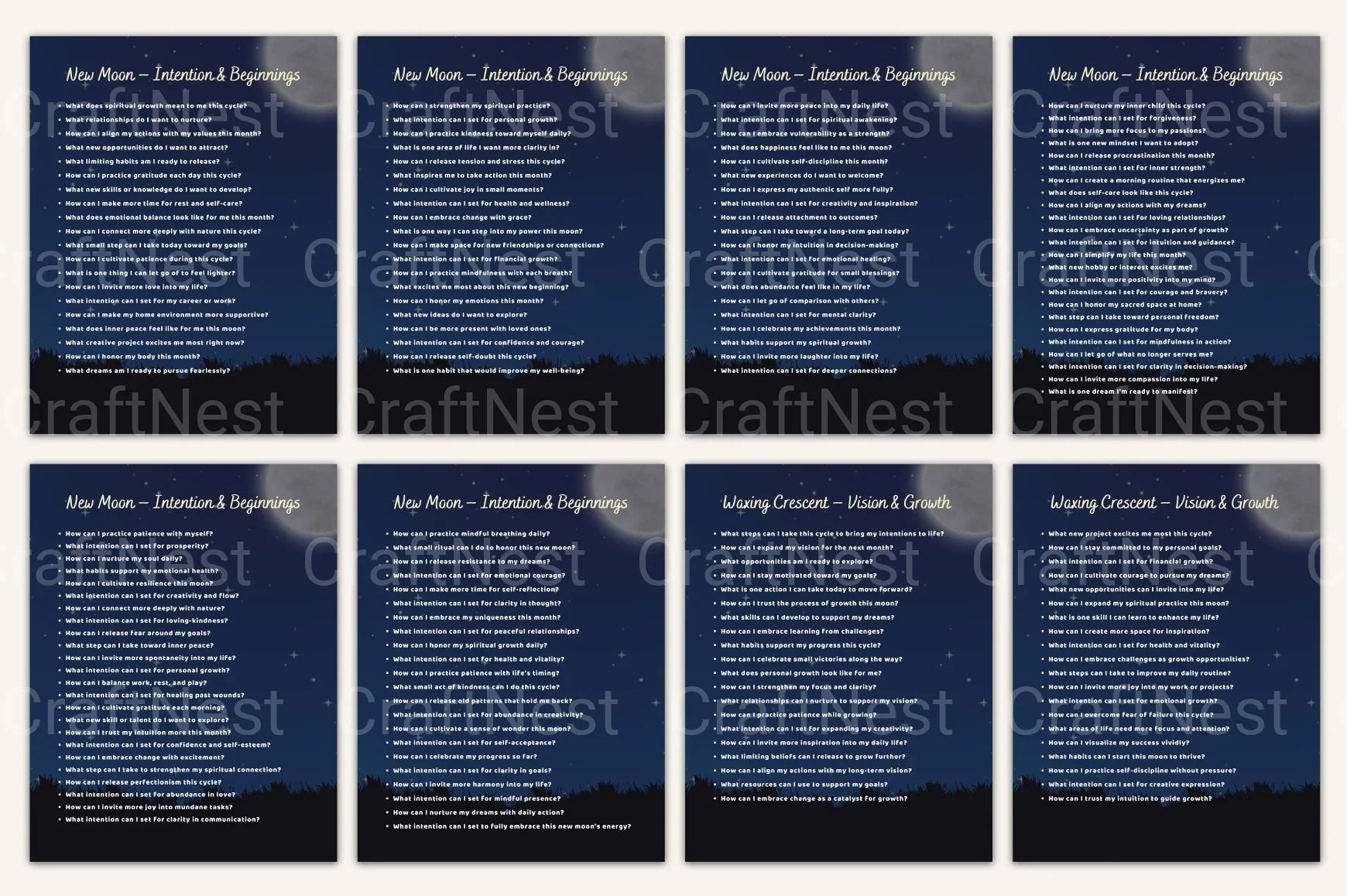 Moon Ritual Prompts Book - CraftNest - Digital Crafting and Art