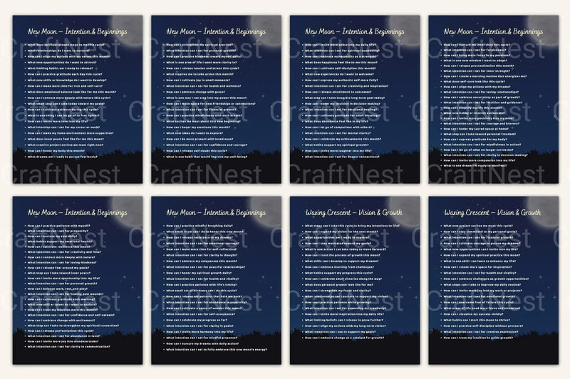 Moon Ritual Prompts Book - CraftNest - Digital Crafting and Art