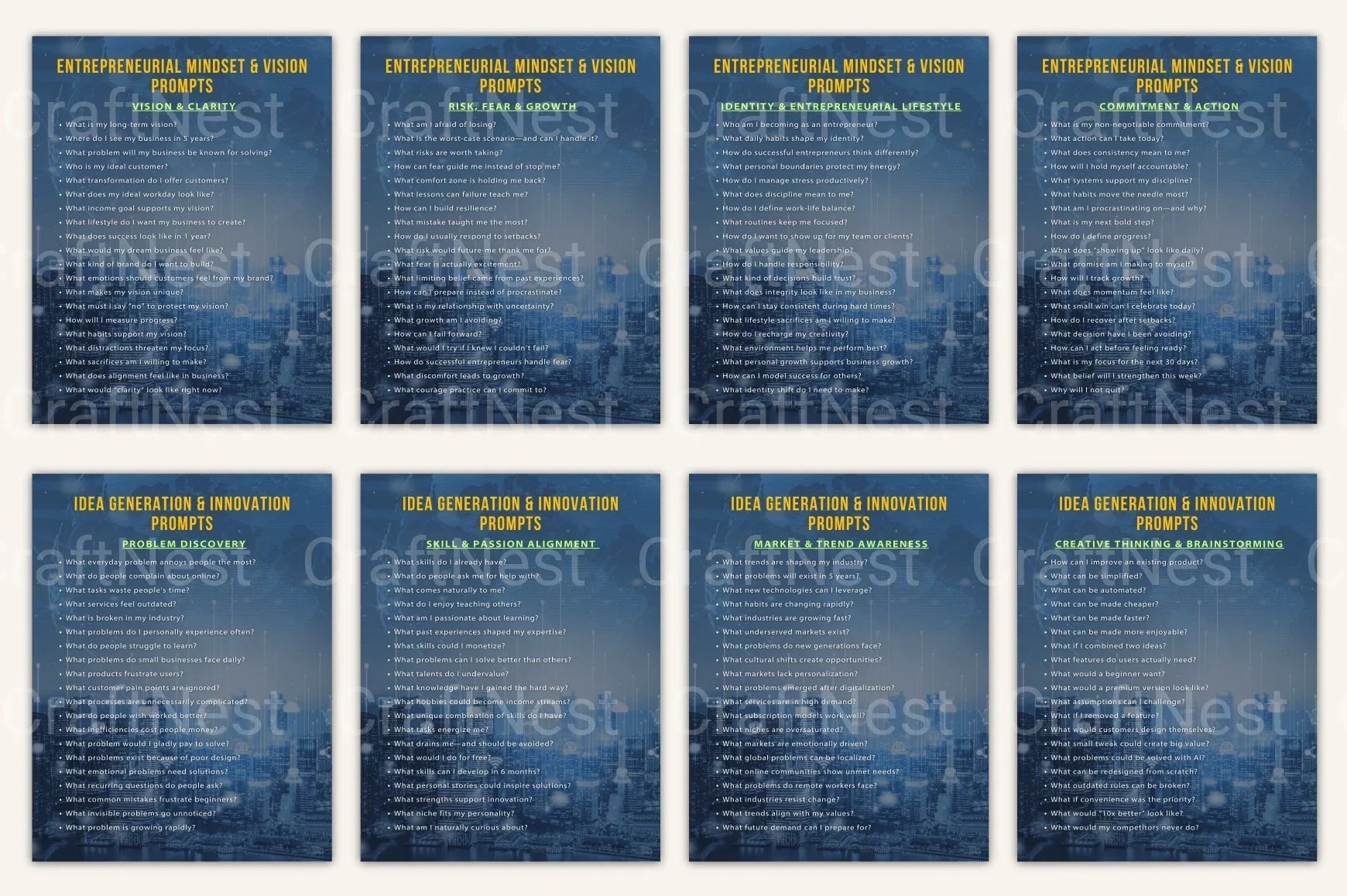 Entrepreneurship Prompts Book for Creative Success - CraftNest - Digital Crafting and Art