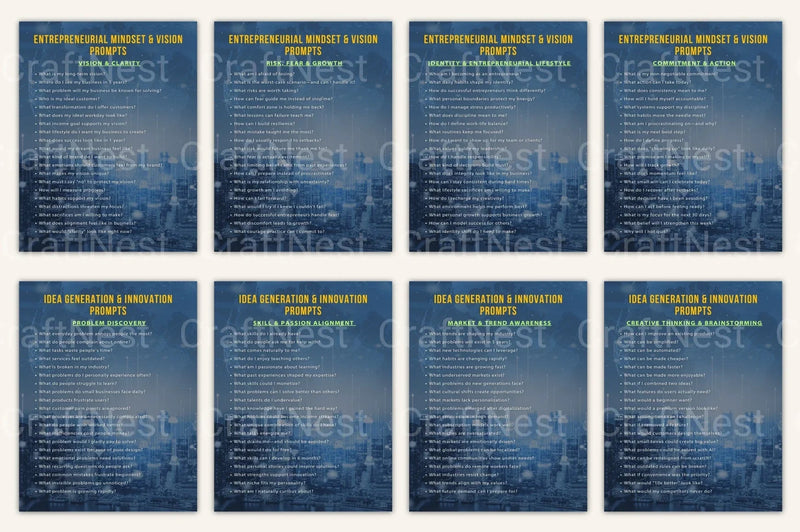 Entrepreneurship Prompts Book for Creative Success - CraftNest - Digital Crafting and Art
