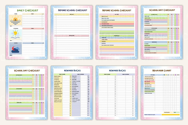 Kids Task Reward Charts for Motivation and Organization - CraftNest - Digital Crafting and Art