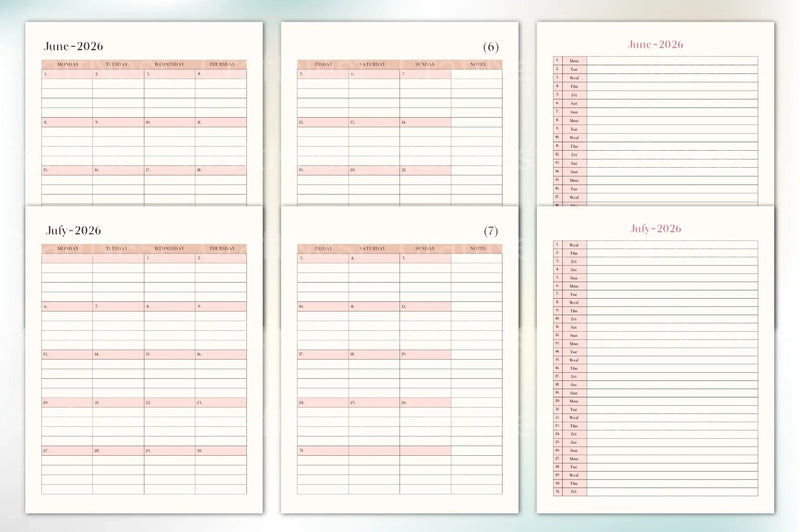Monthly Organizer Template - CraftNest - Digital Crafting and Art