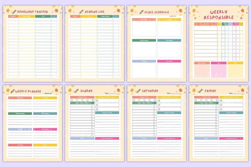 School Planner for Kids - CraftNest - Digital Crafting and Art