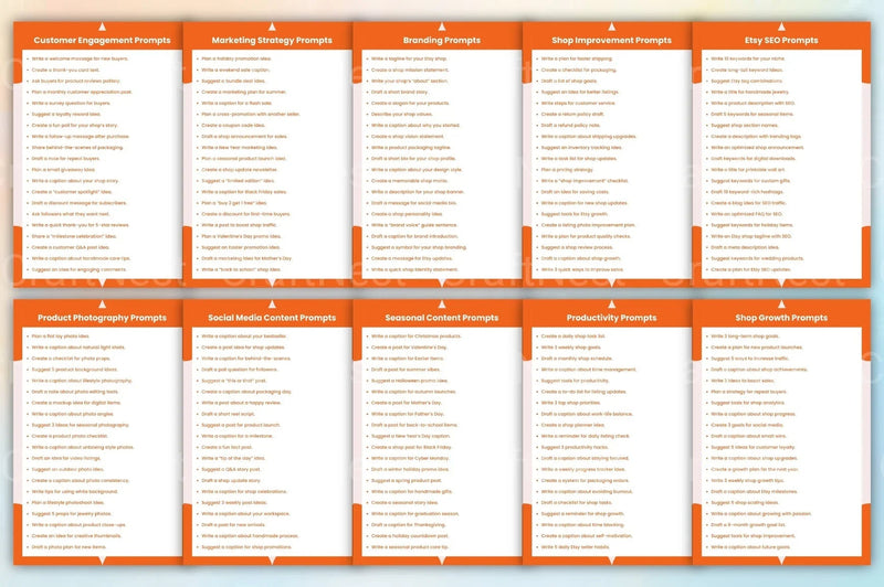 Etsy Seller Starter Prompts Book - CraftNest - Digital Crafting and Art