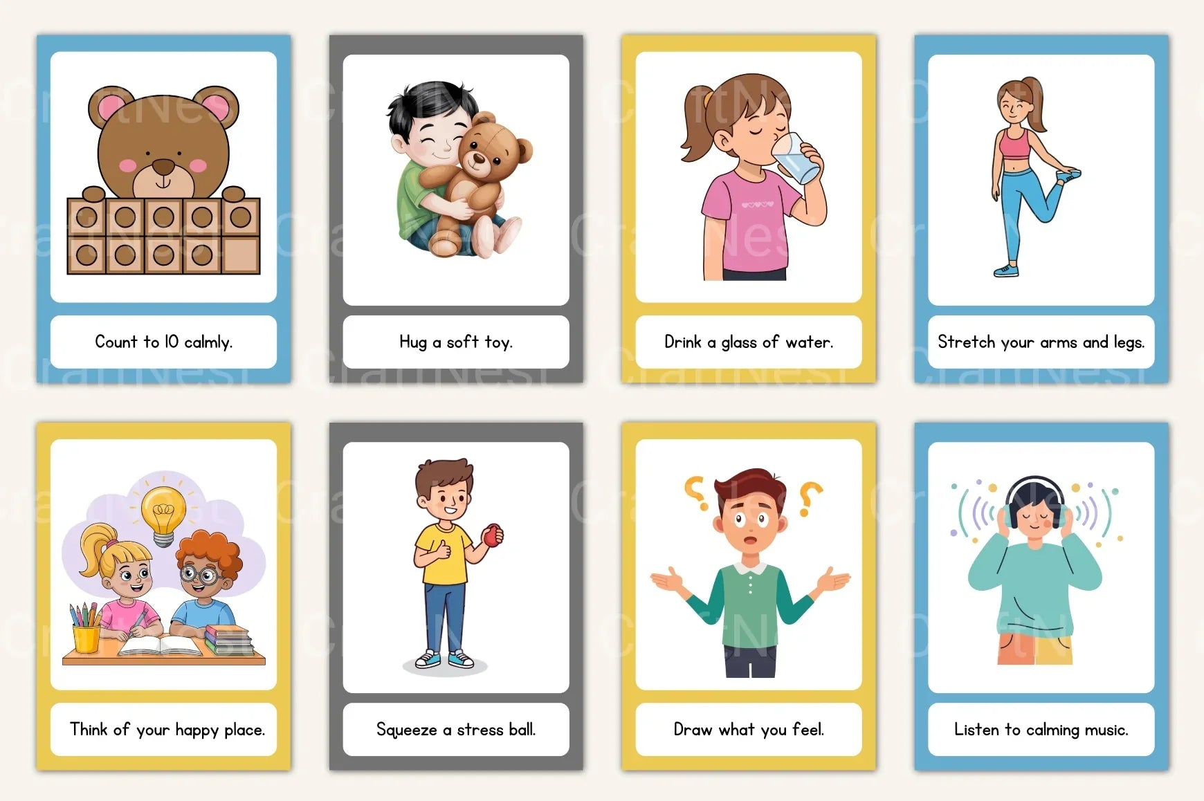 Coping Skills Cards for Kids - CraftNest - Digital Crafting and Art