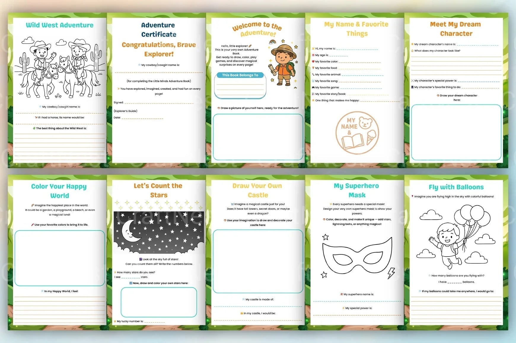 Little Minds Adventure Book - CraftNest - Digital Crafting and Art