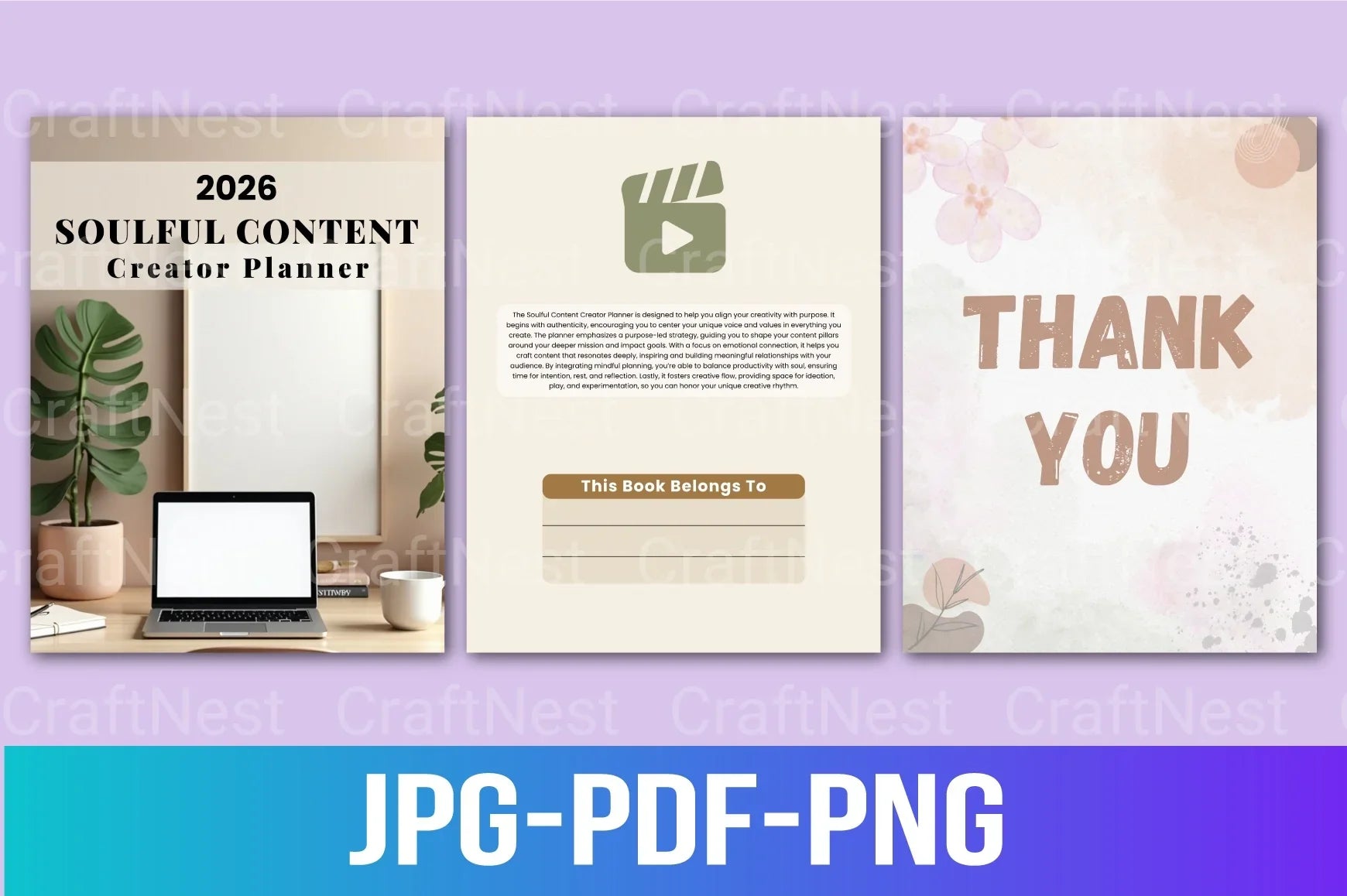 Soulful Content Creator Planner - CraftNest - Digital Crafting and Art