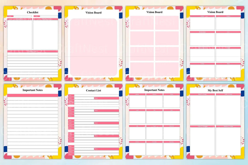 Vision Board Planner: Achieve Your Goals - CraftNest - Digital Crafting and Art