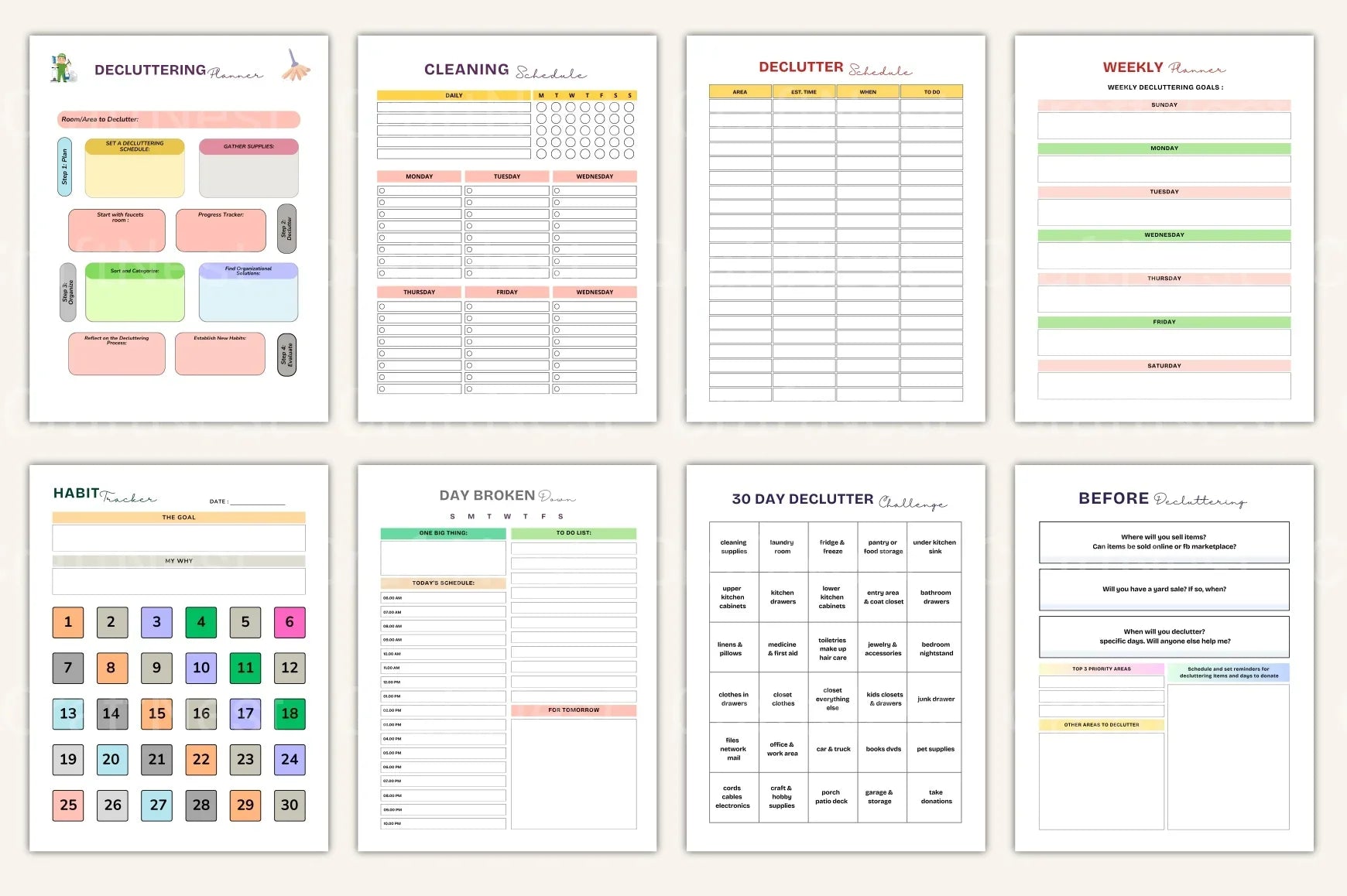 Decluttering Organizer Planner - CraftNest - Digital Crafting and Art