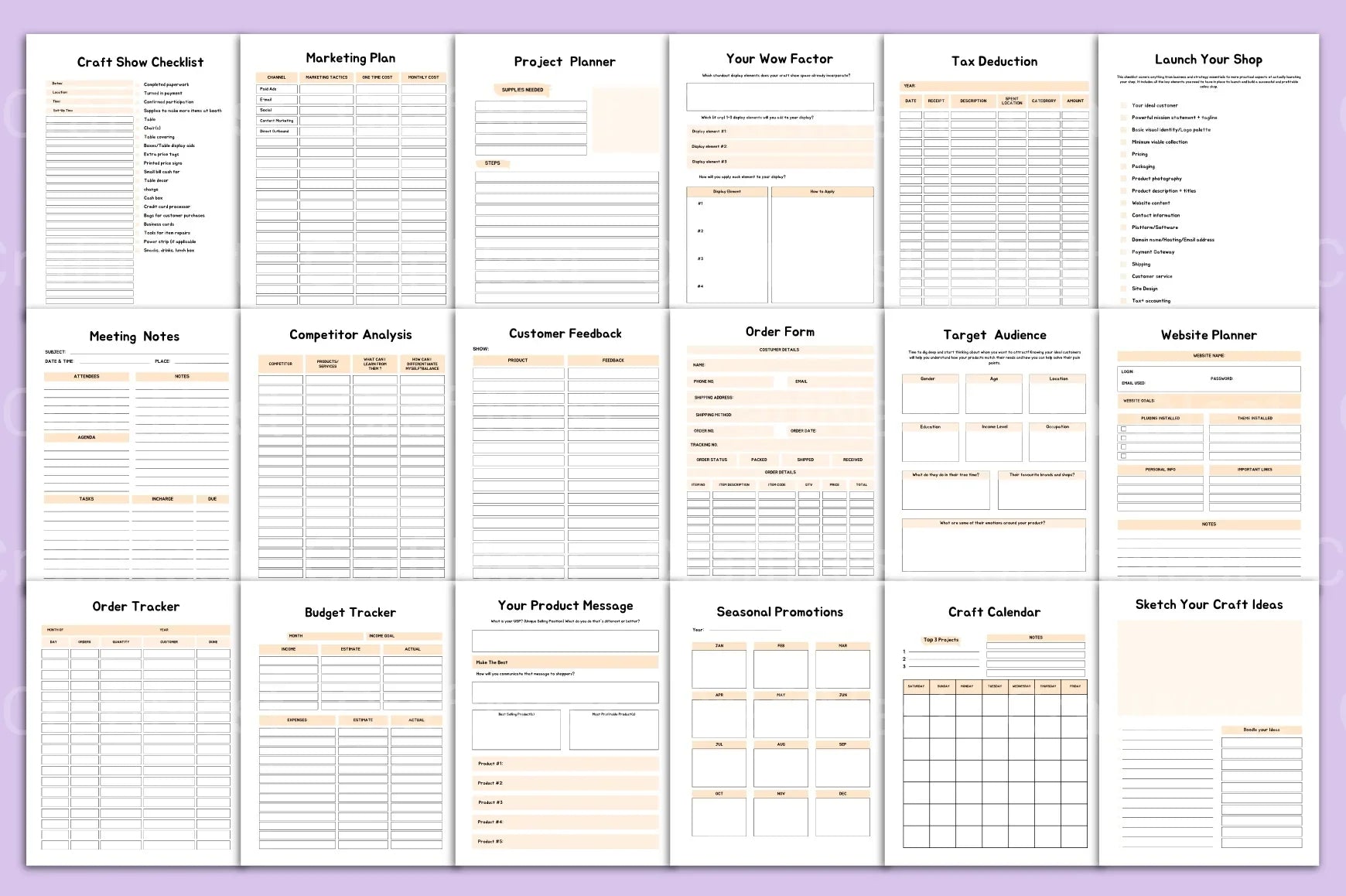 Craft Business Planner Guide - CraftNest - Digital Crafting and Art