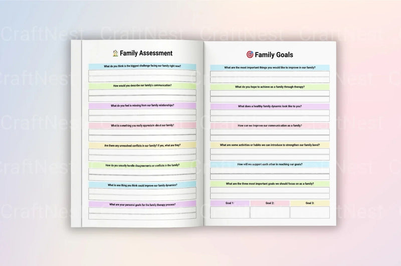 Family Therapy Workbook: Enhance Relationships and Communication - CraftNest - Digital Crafting and Art