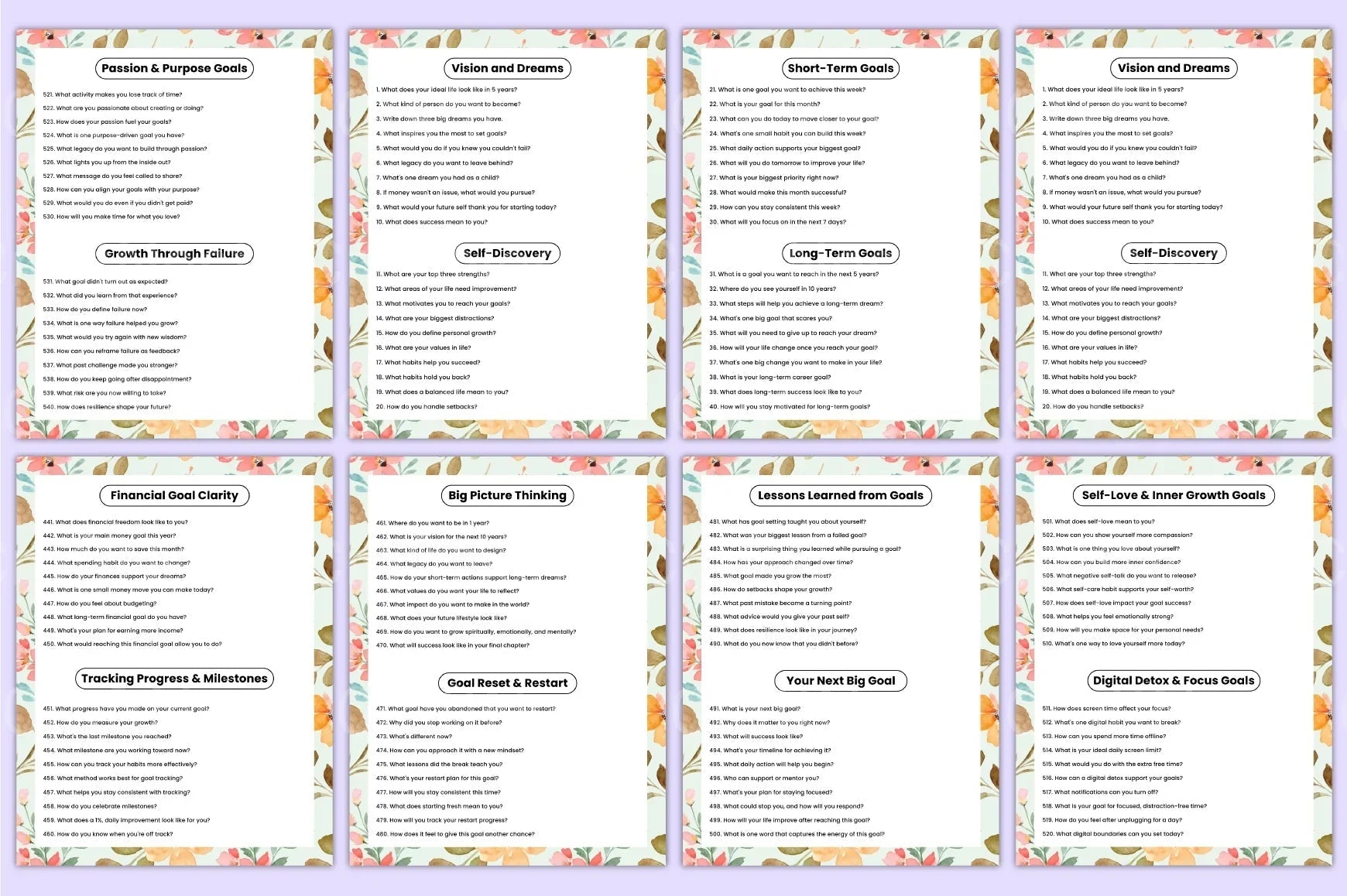 500 Goal Setting Prompts for Success - CraftNest - Digital Crafting and Art
