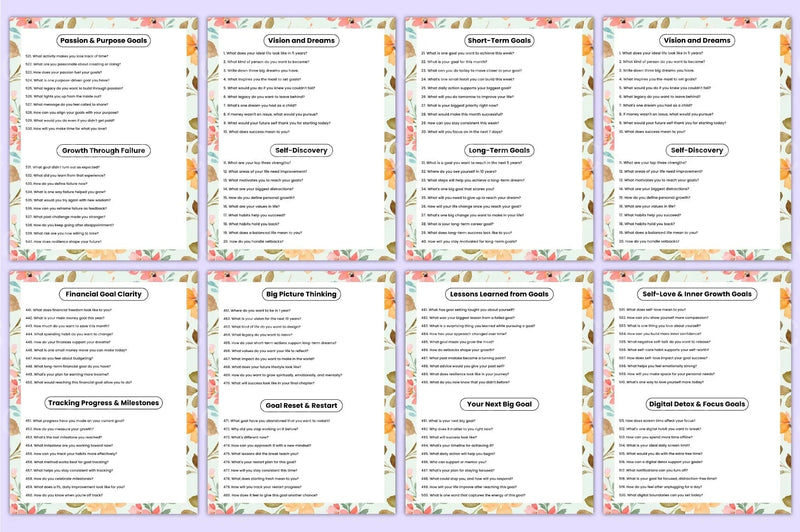 500 Goal Setting Prompts for Success - CraftNest - Digital Crafting and Art