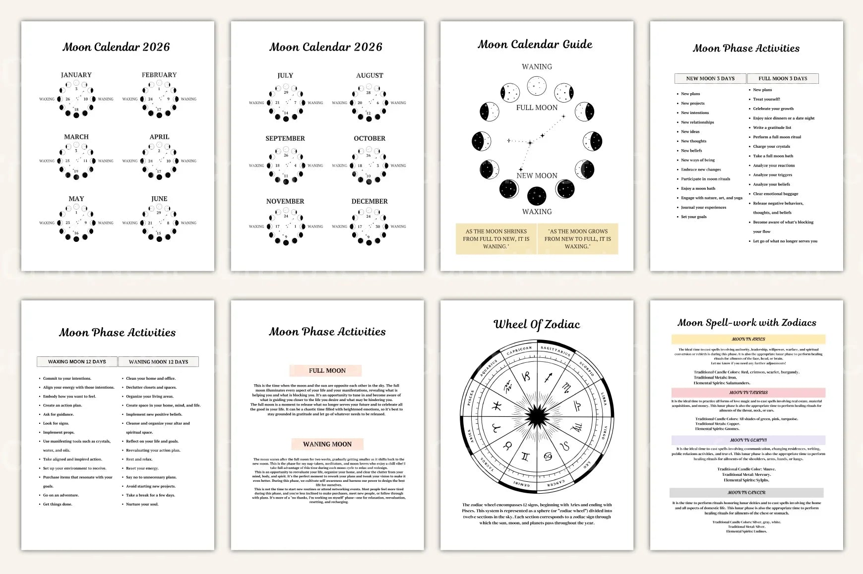 Moon Phases Rituals Guide - CraftNest - Digital Crafting and Art
